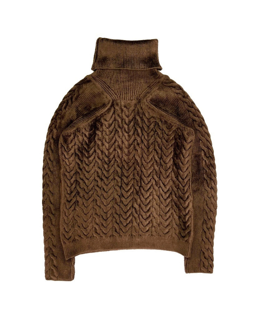 AW18 Haider Ackermann Aralia Cable-Knit Ribbed Turtleneck