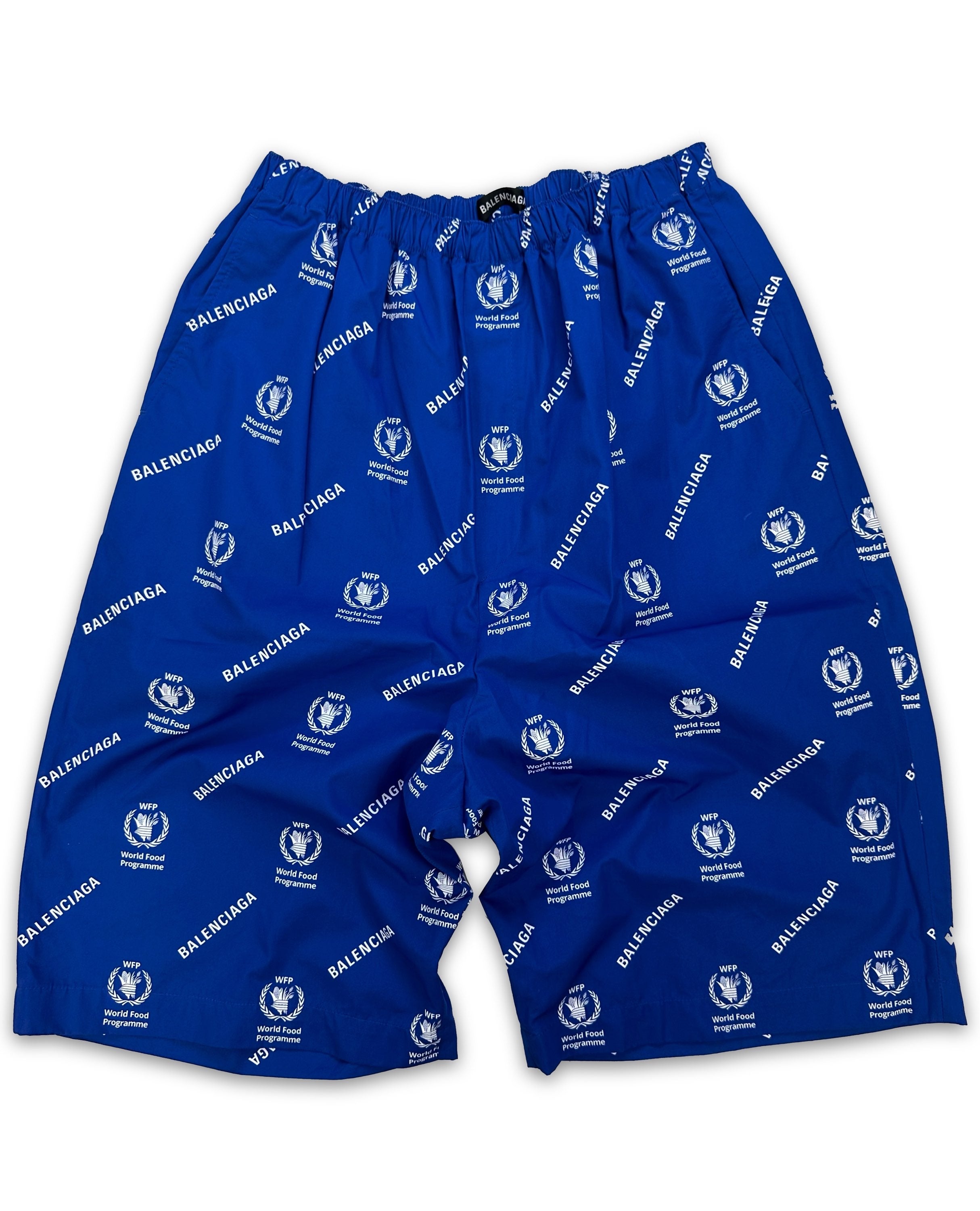 Balenciaga x World Food Programme Sky Blue Monogram Shorts