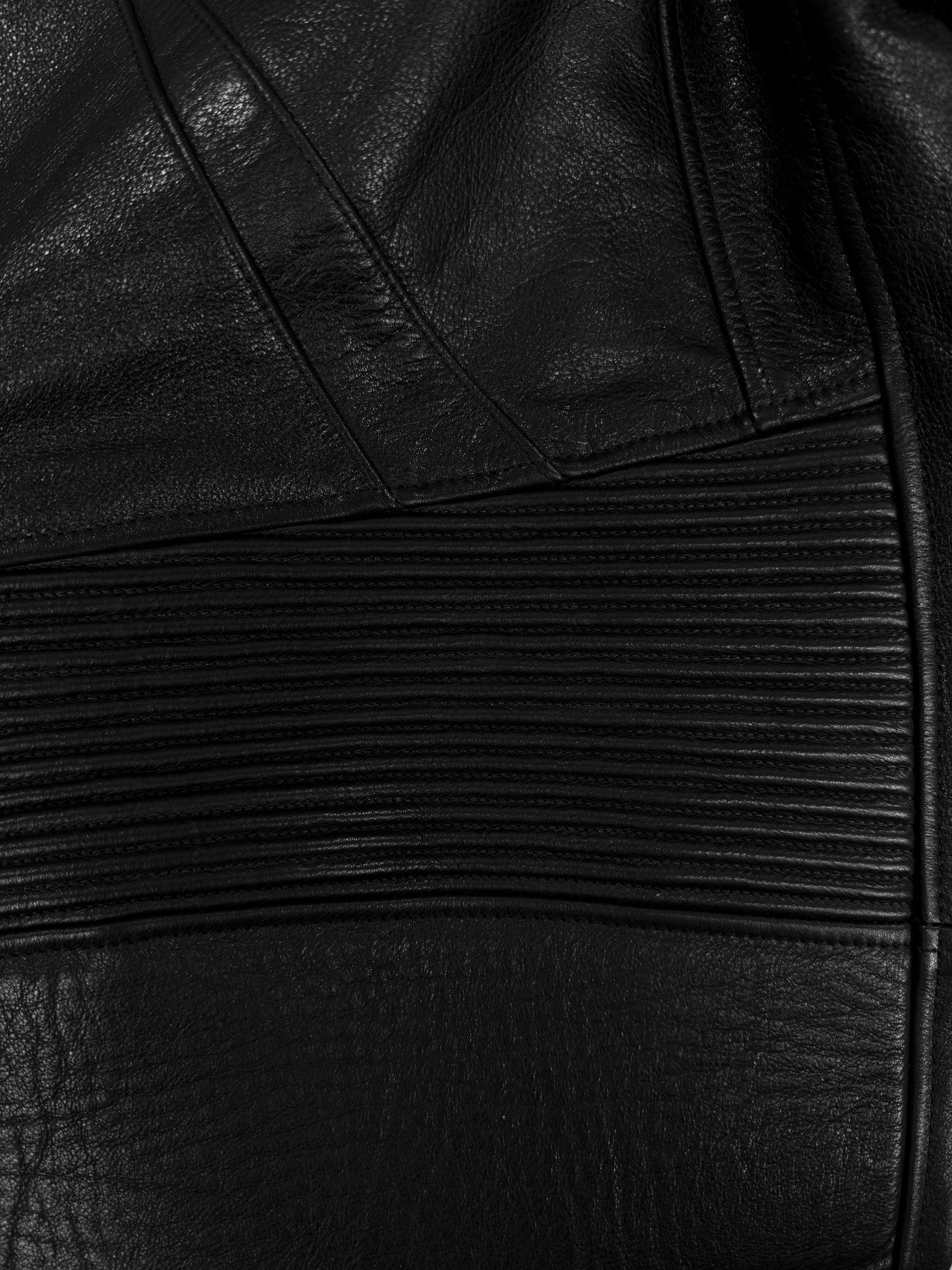 SS23 Balenciaga ‘Mud Show’ Black Leather Ribbed Moto Pants