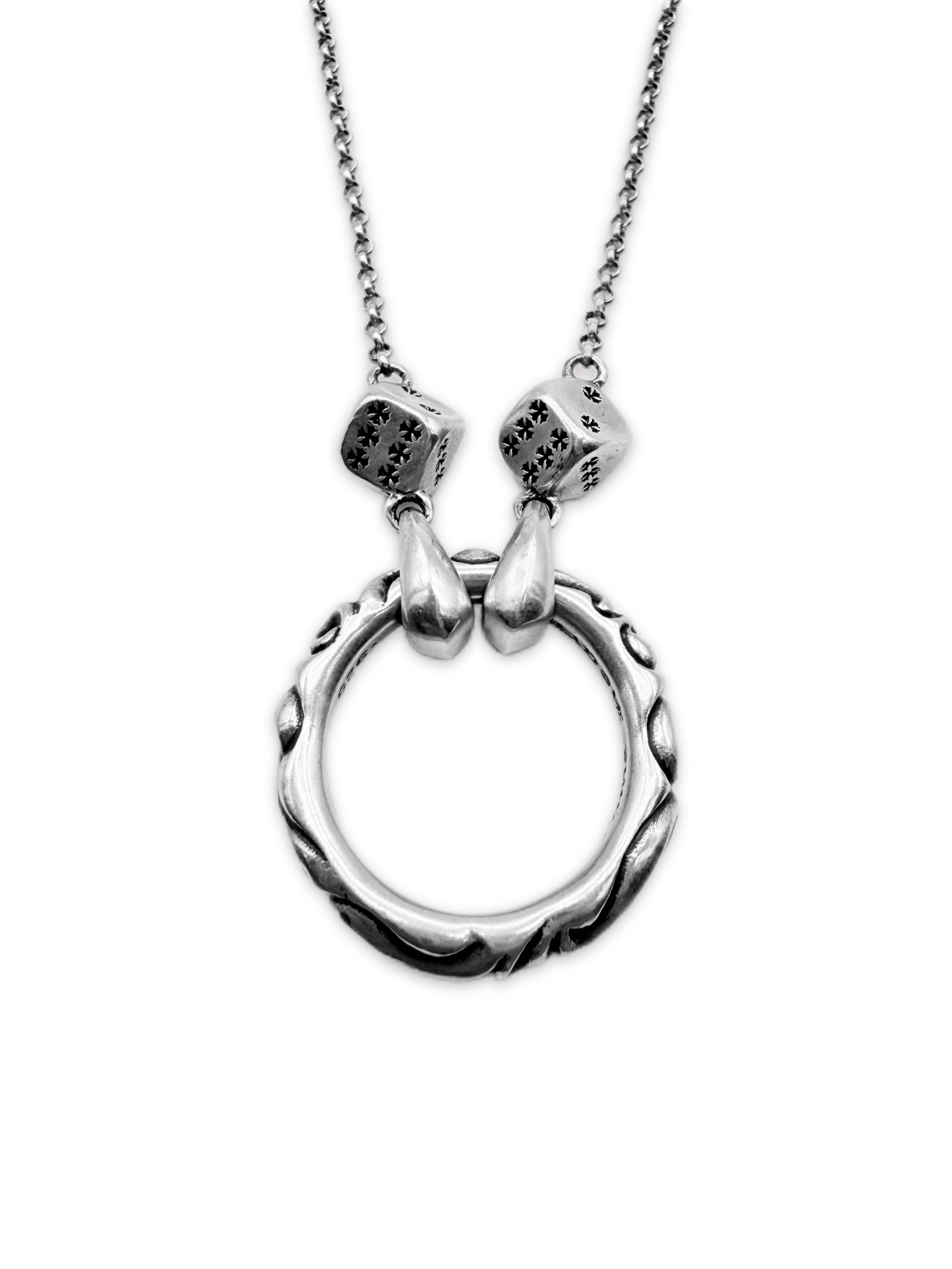 Chrome Hearts Dice Eyewear Holder .925 Silver Roll Chain Necklace