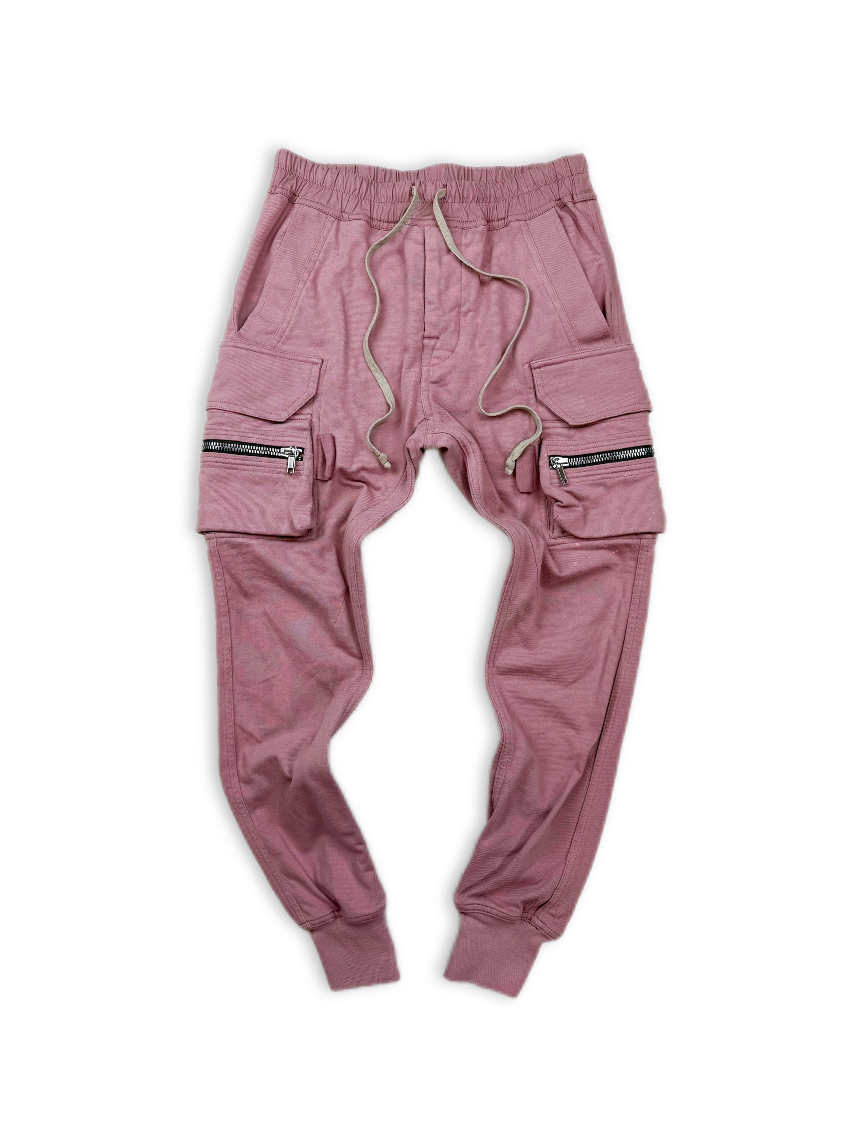 Rick Owens Pink Multi Pocket Cargo Sweat Pants