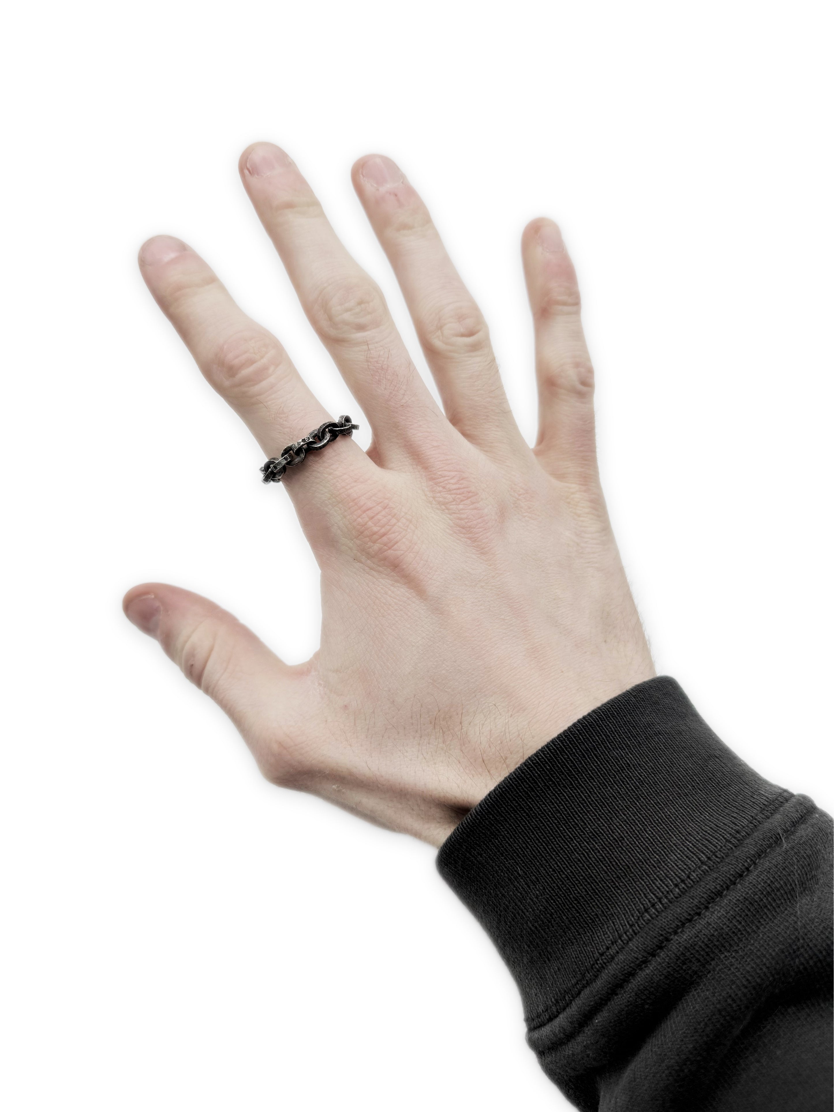 Chrome Hearts Paperchain Etched .925 Silver Ring