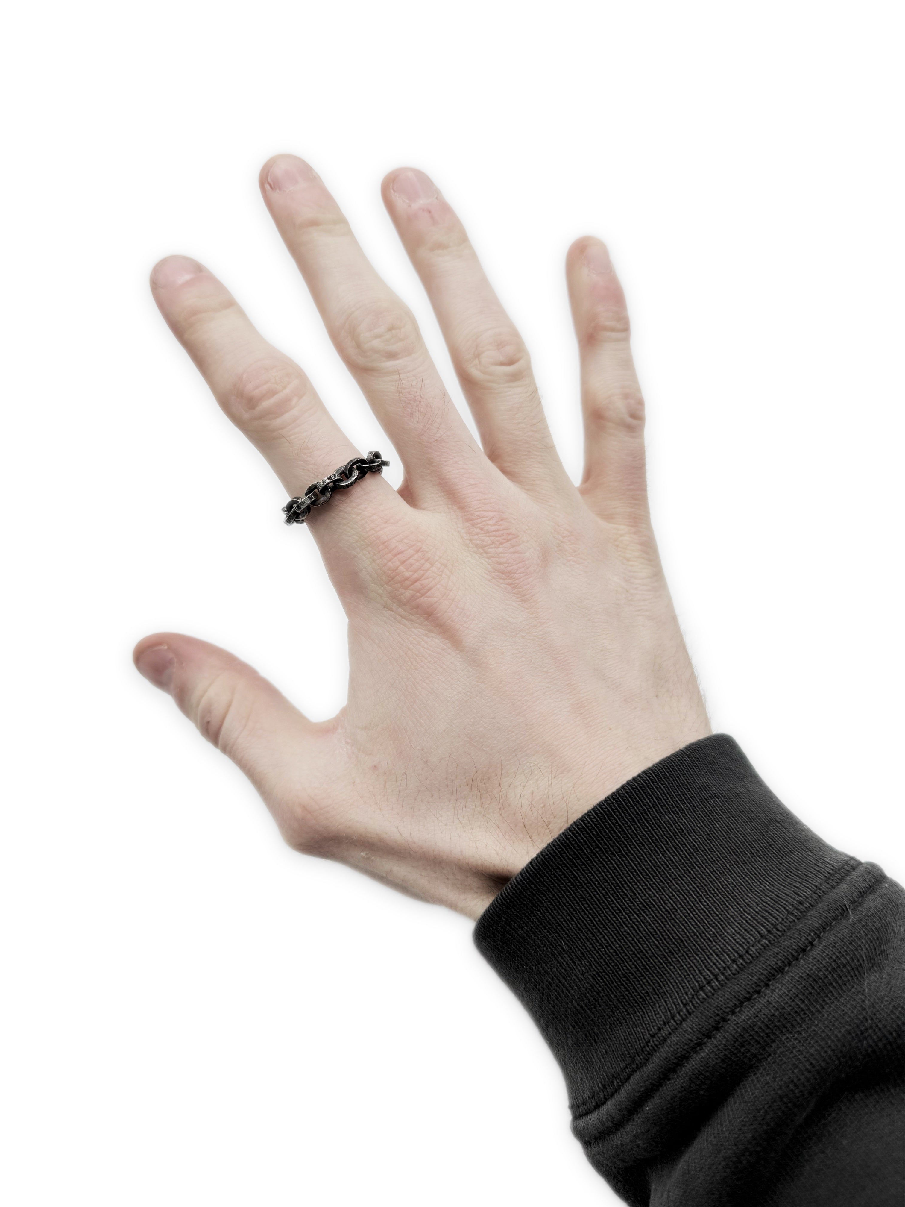 Chrome Hearts Paperchain Etched .925 Silver Ring