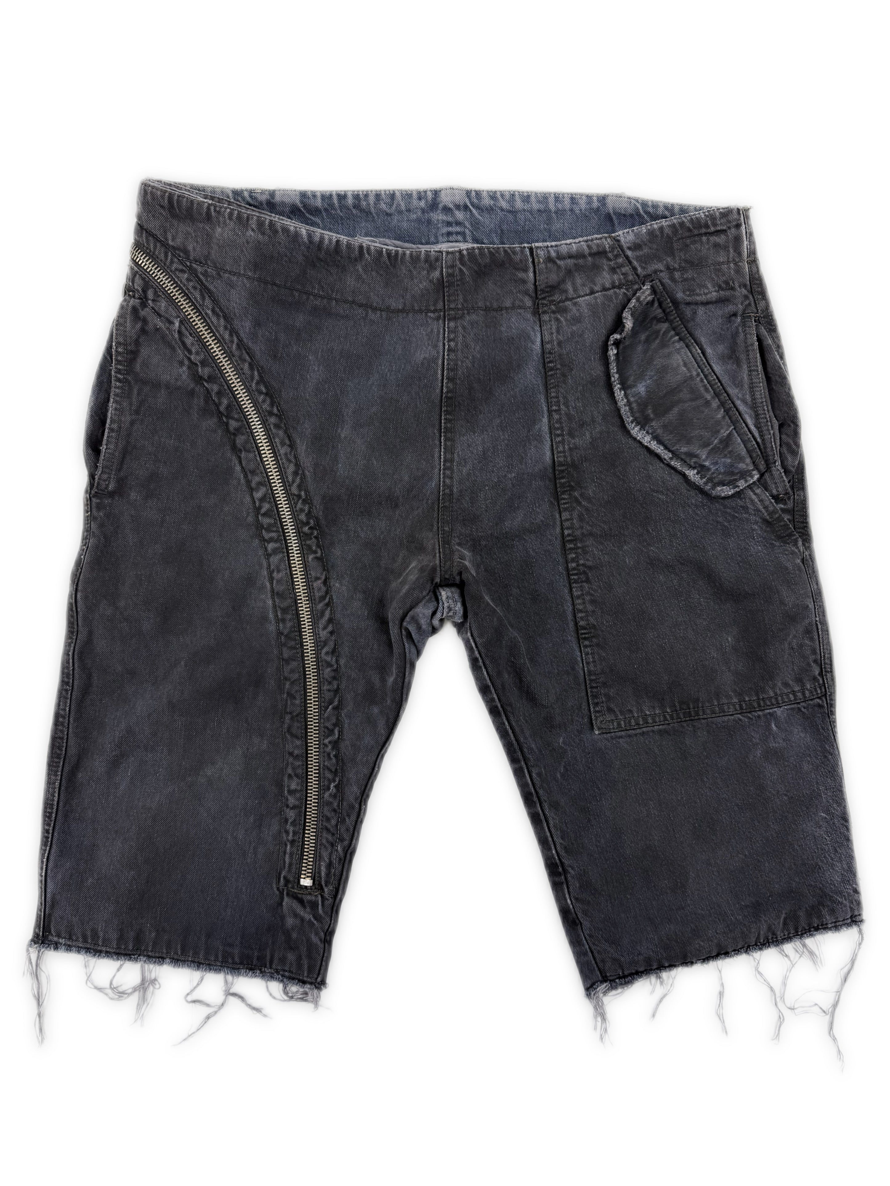 AW06 Rick Owens ‘Aircut’ DRKSHDW Black Double Layer Shorts