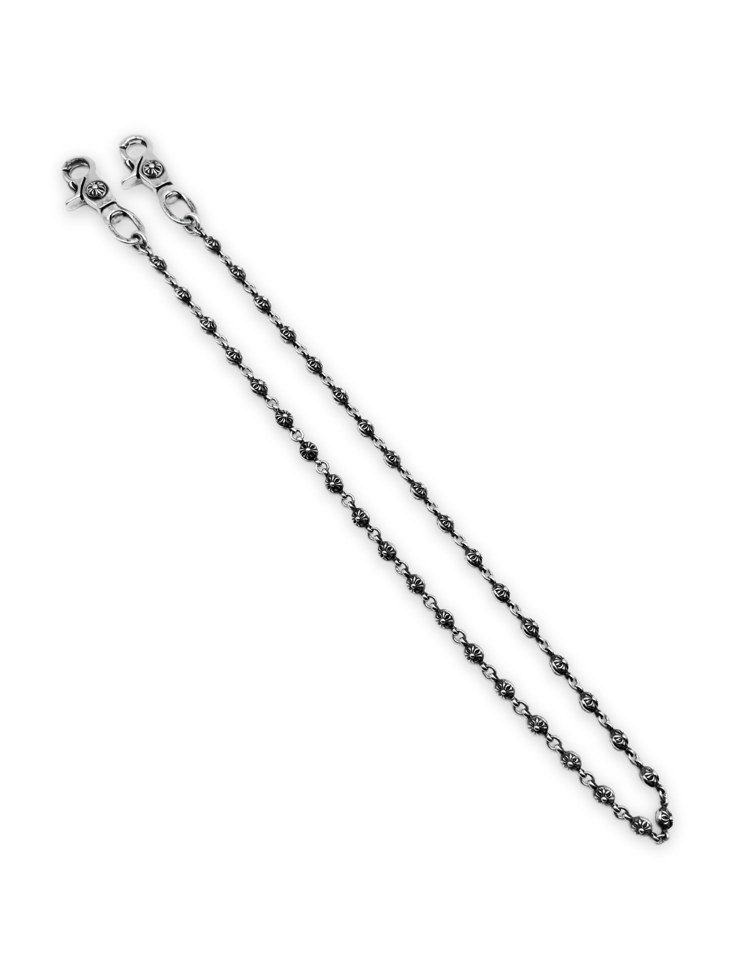 Chrome Hearts 36 link Cross Ball XL Double Lobster Clasp Silver Wallet Chain