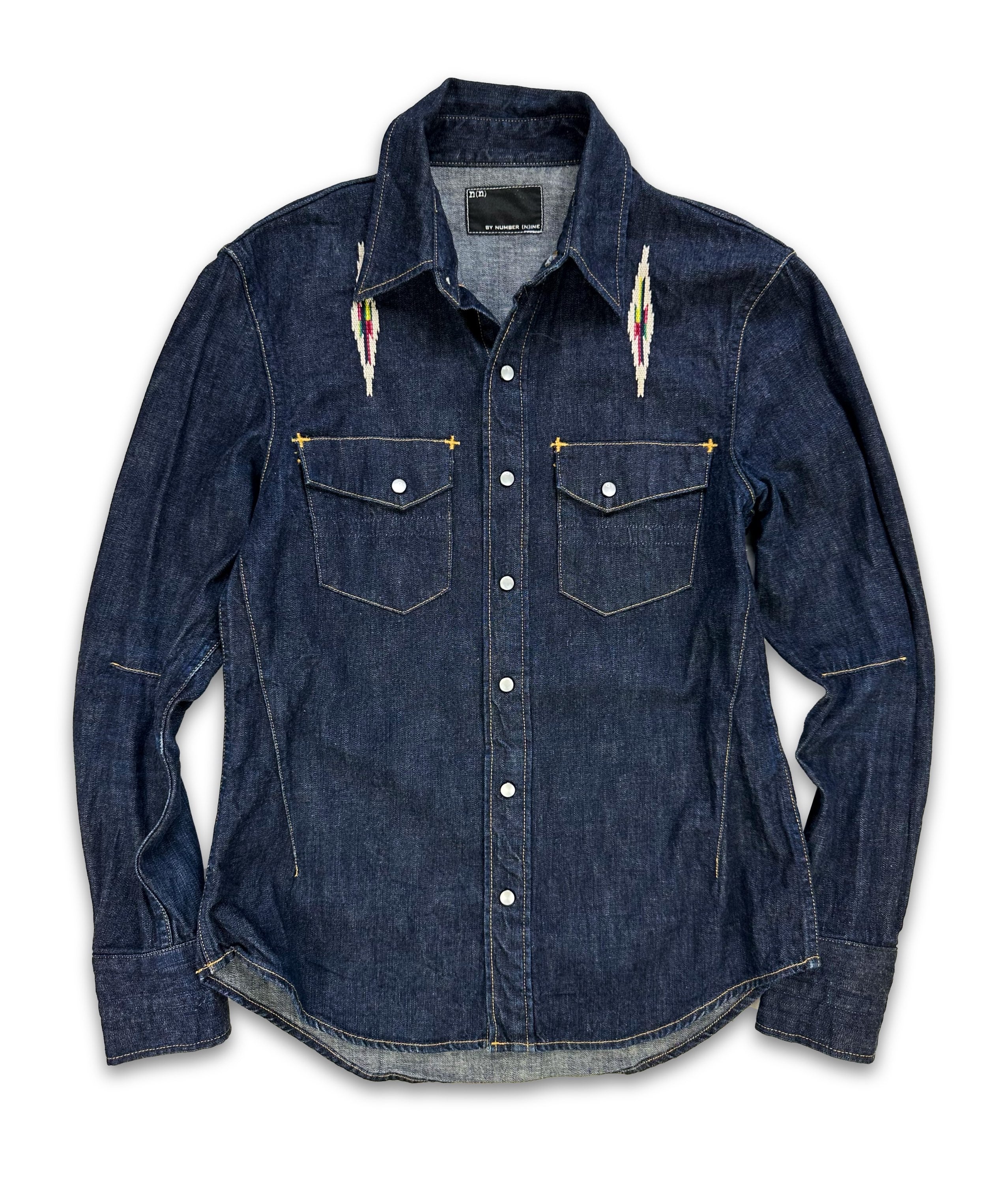 Number (N)ine Embroidered Motif Indigo Denim Jacket