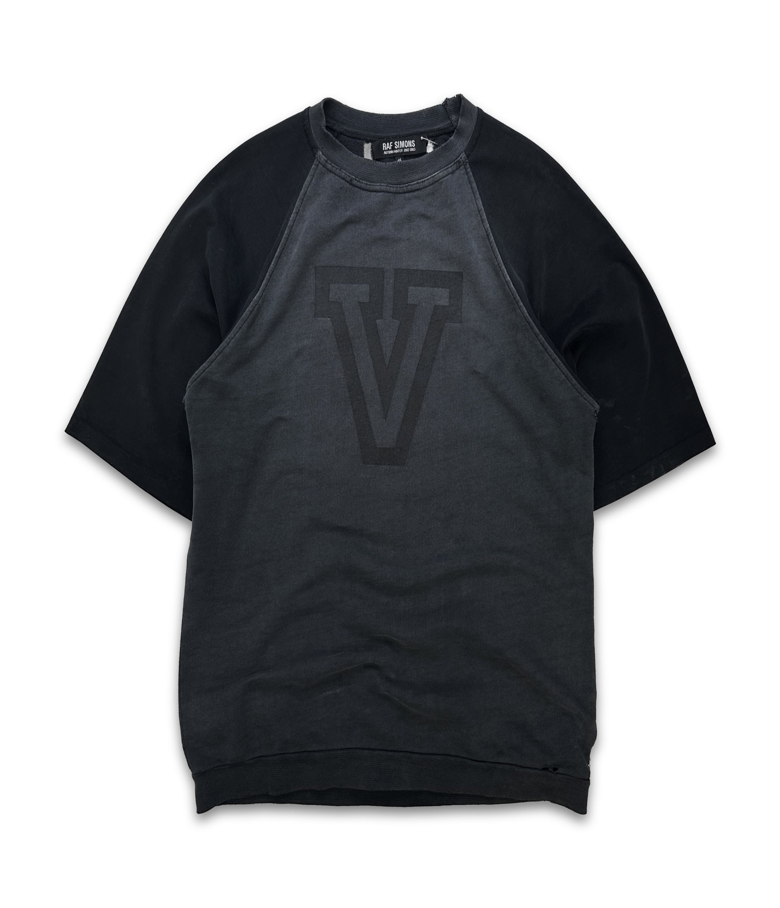 AW02 Raf Simons ‘Virginia Creeper’ Collegiate Two Tone Raglan T-Shirt