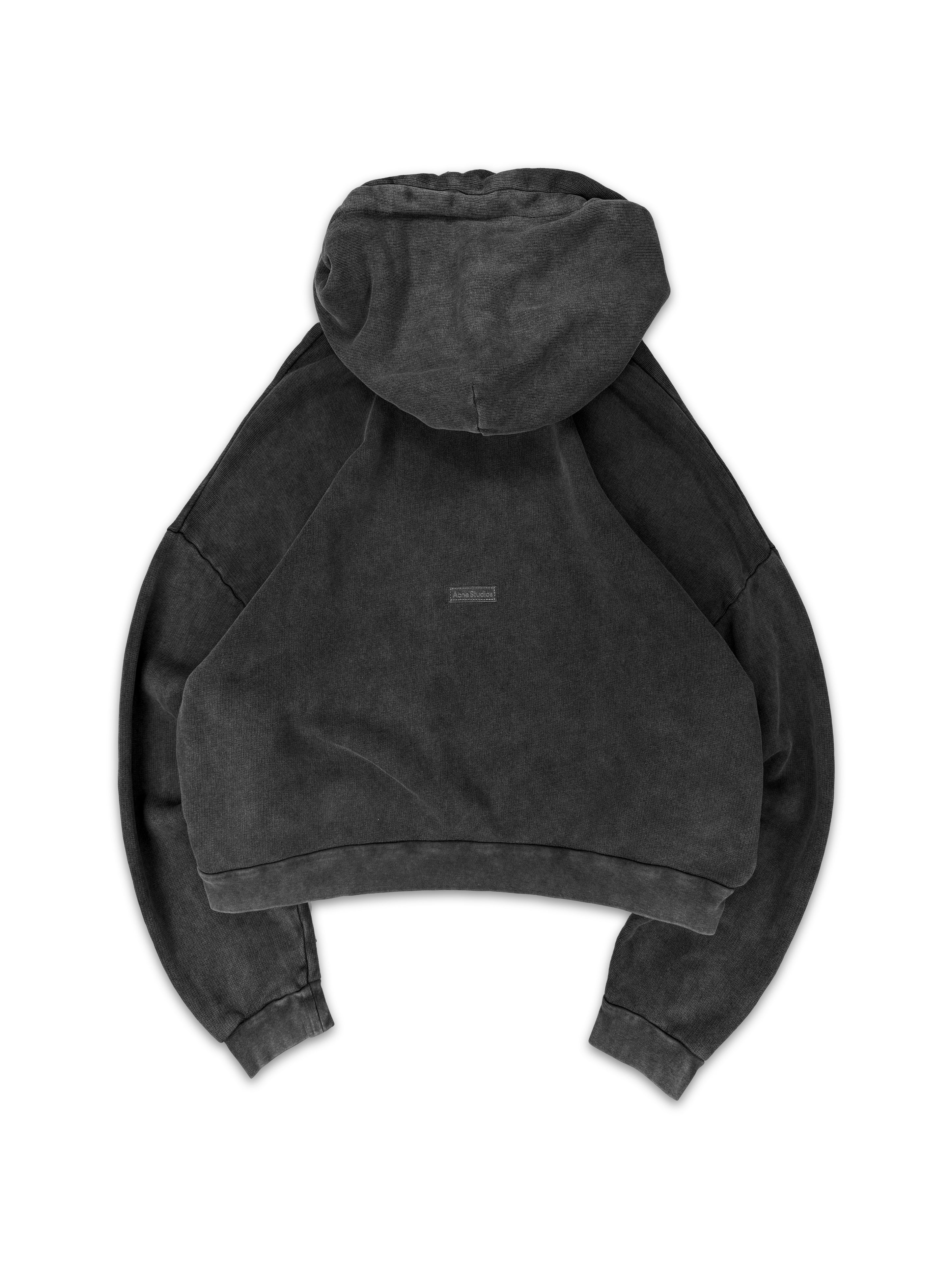 Acne Studios Dark Grey Cropped Heavy Weight Hoodie