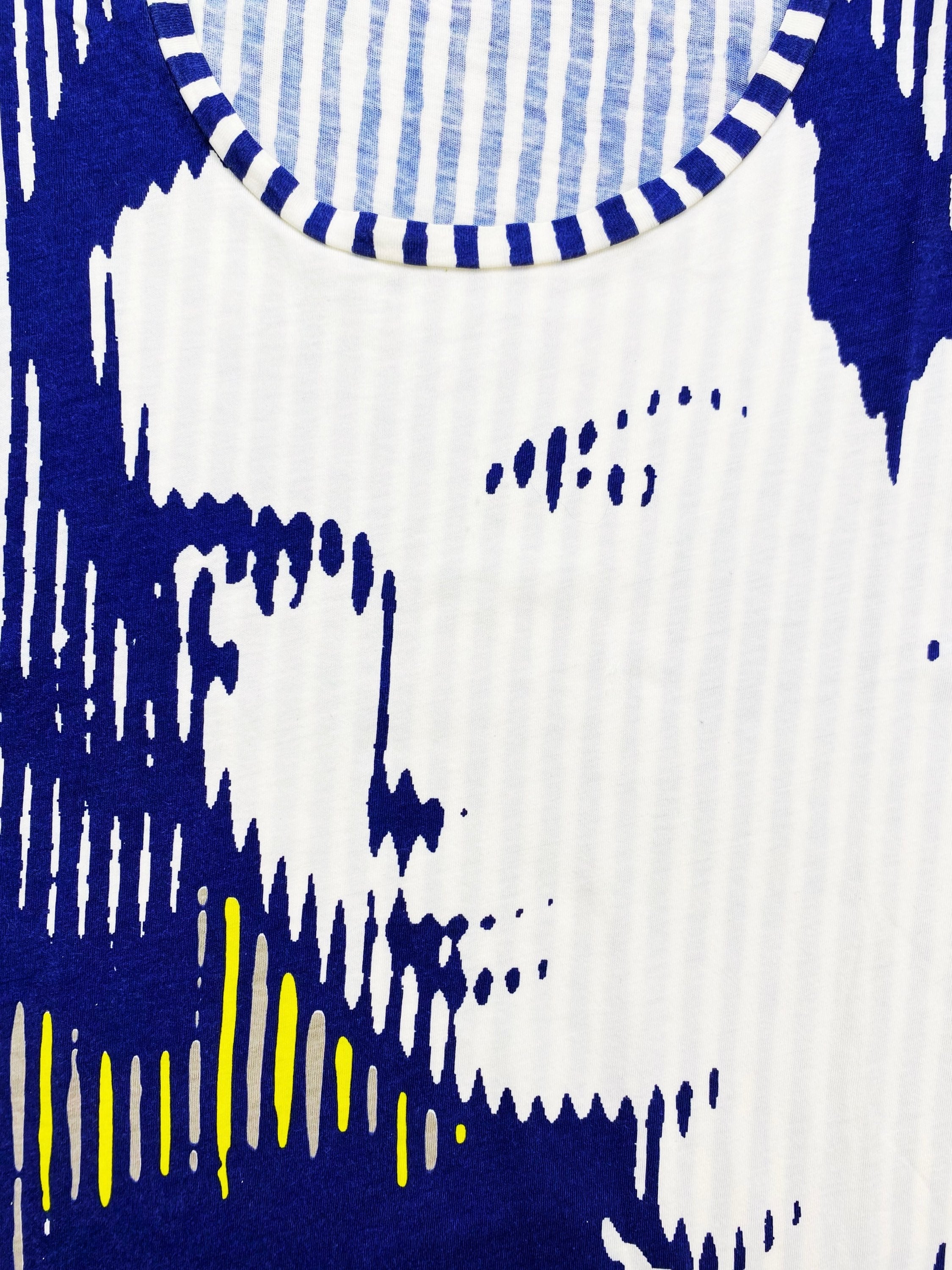 SS12 Balenciaga Striped Negative Portrait Graphic T-Shirt
