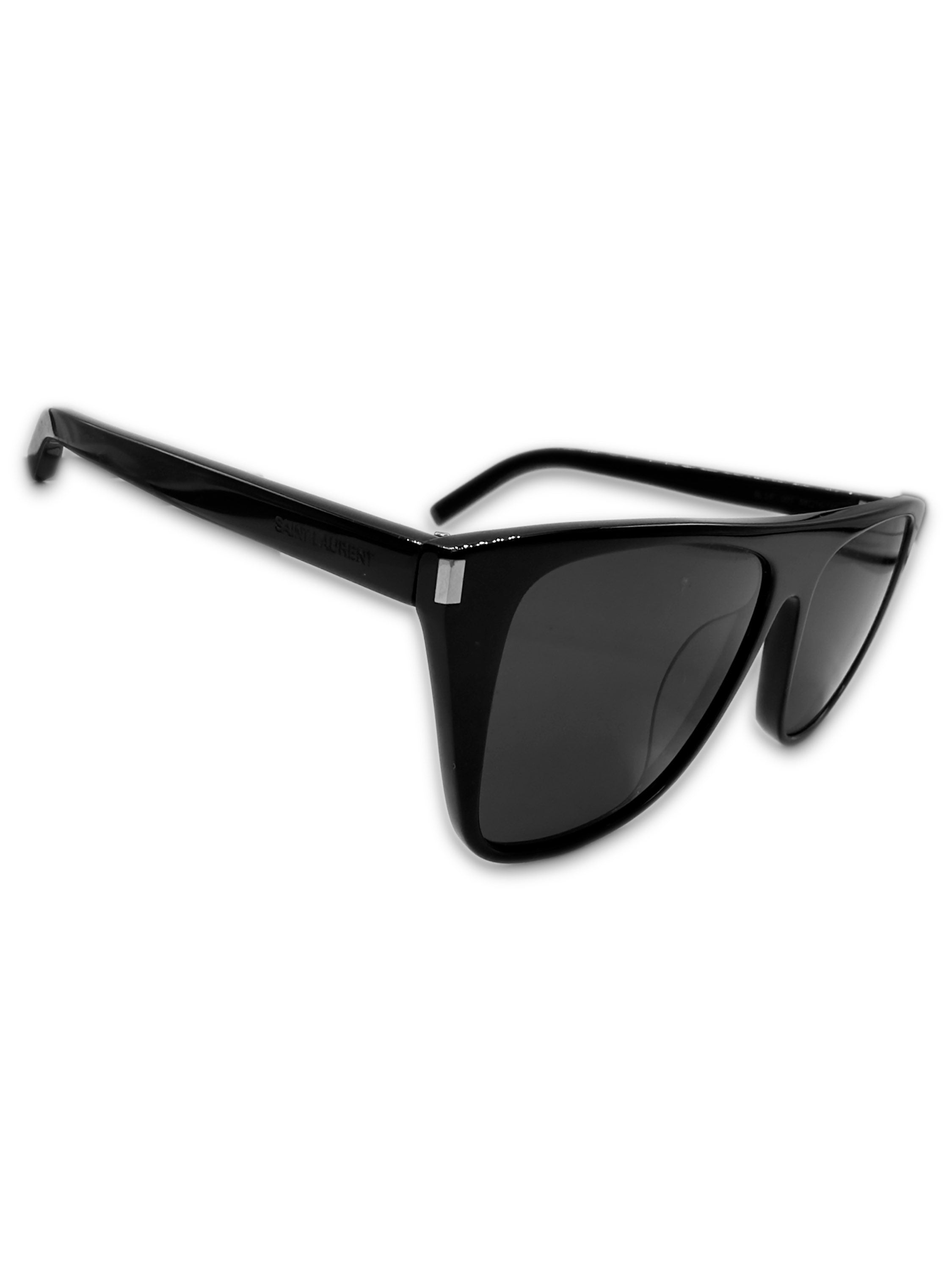 Saint Laurent Black Wayfarer Silver Logo Sunglasses