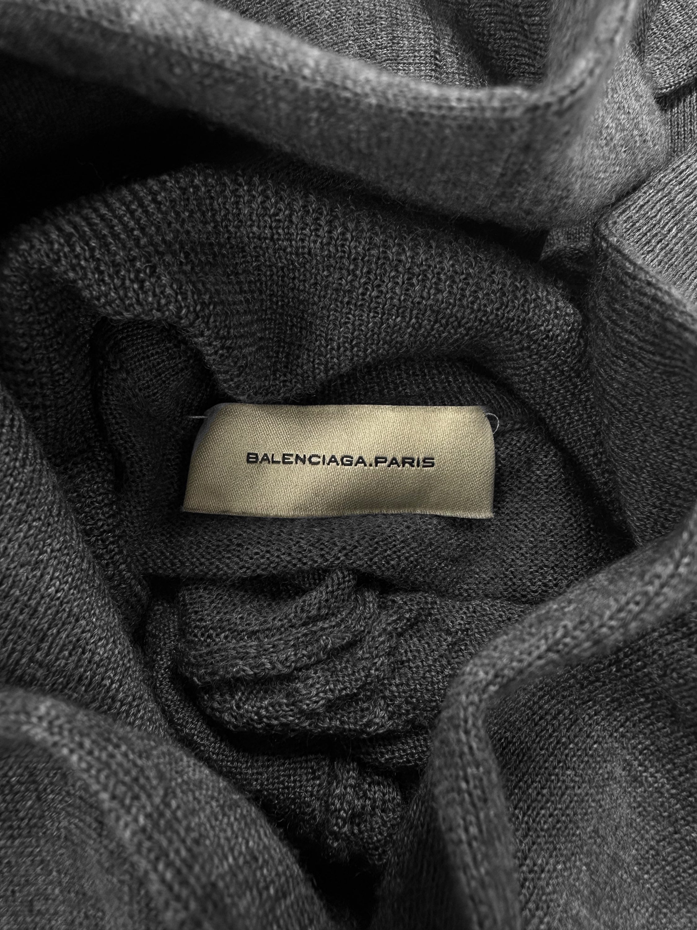 AW11 Balenciaga Grey Knit Long Sleeve Turtleneck Sweater