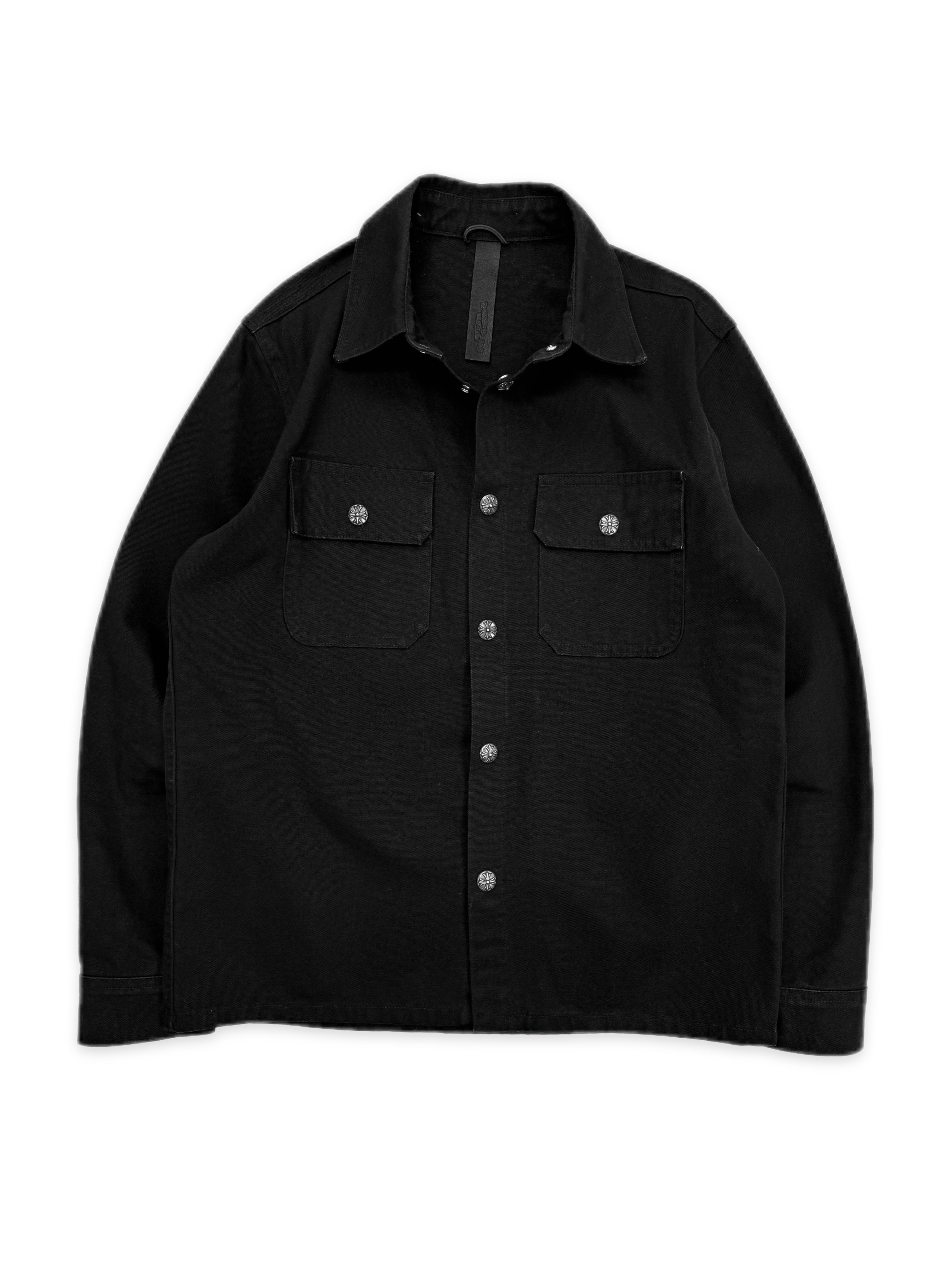 Chrome Hearts Canvas Plus Button Black Work Dog Shirt Jacket