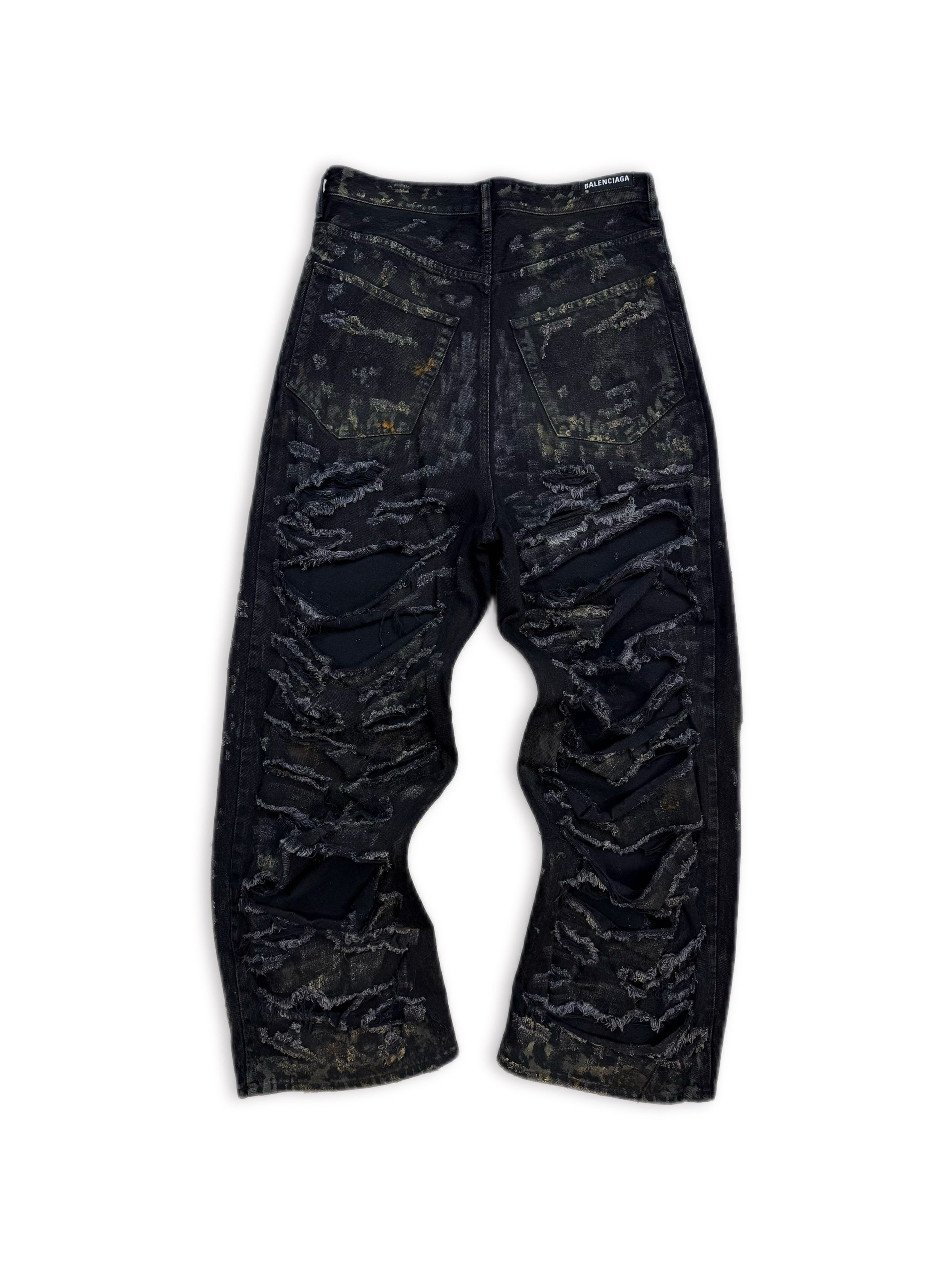 SS23 Balenciaga ‘Mud Show’ Super Destroyed Wide Cut Denim