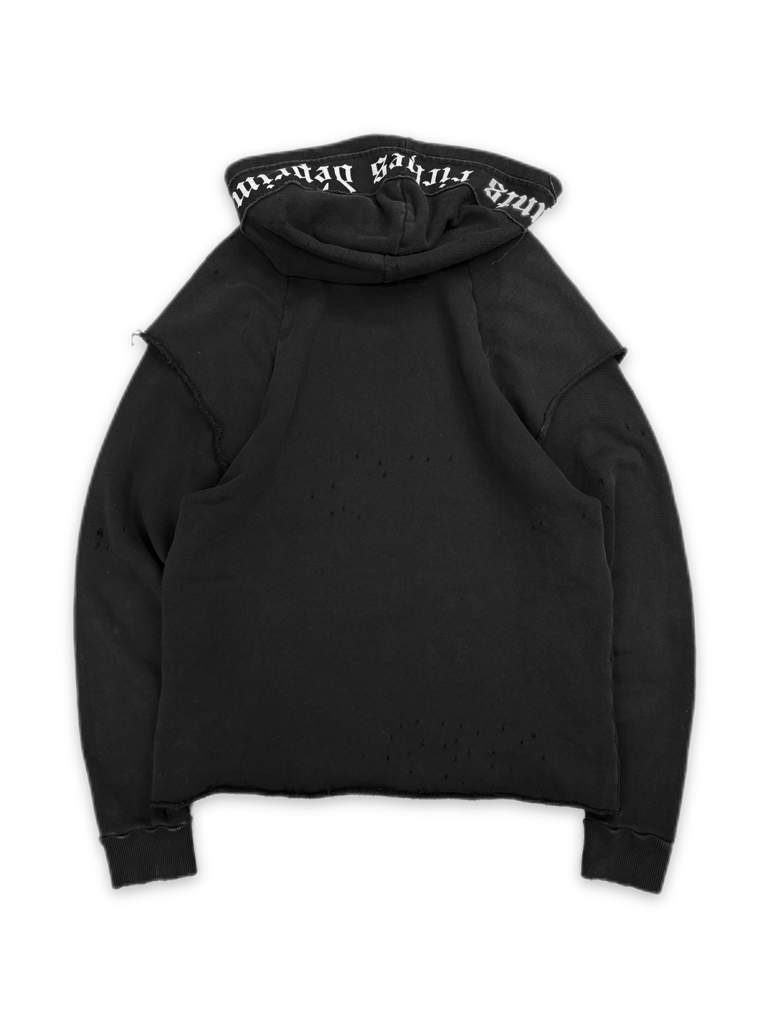 Enfants Riches Deprimes Hood Logo Patchwork Gun Shot Double Layered Hoodie