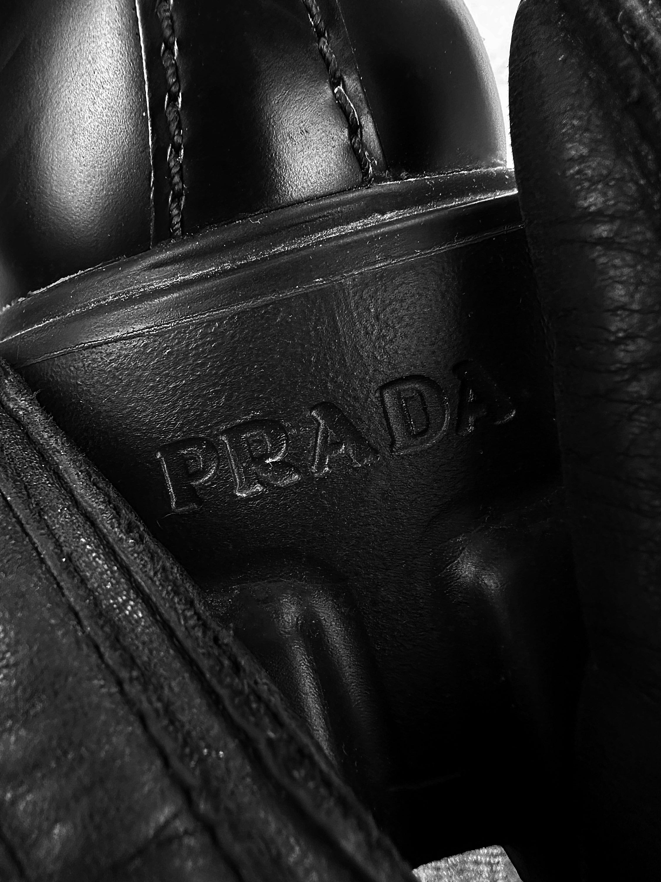 AW21 Prada ‘Monolith’ Brushed Leather Platform Loafers