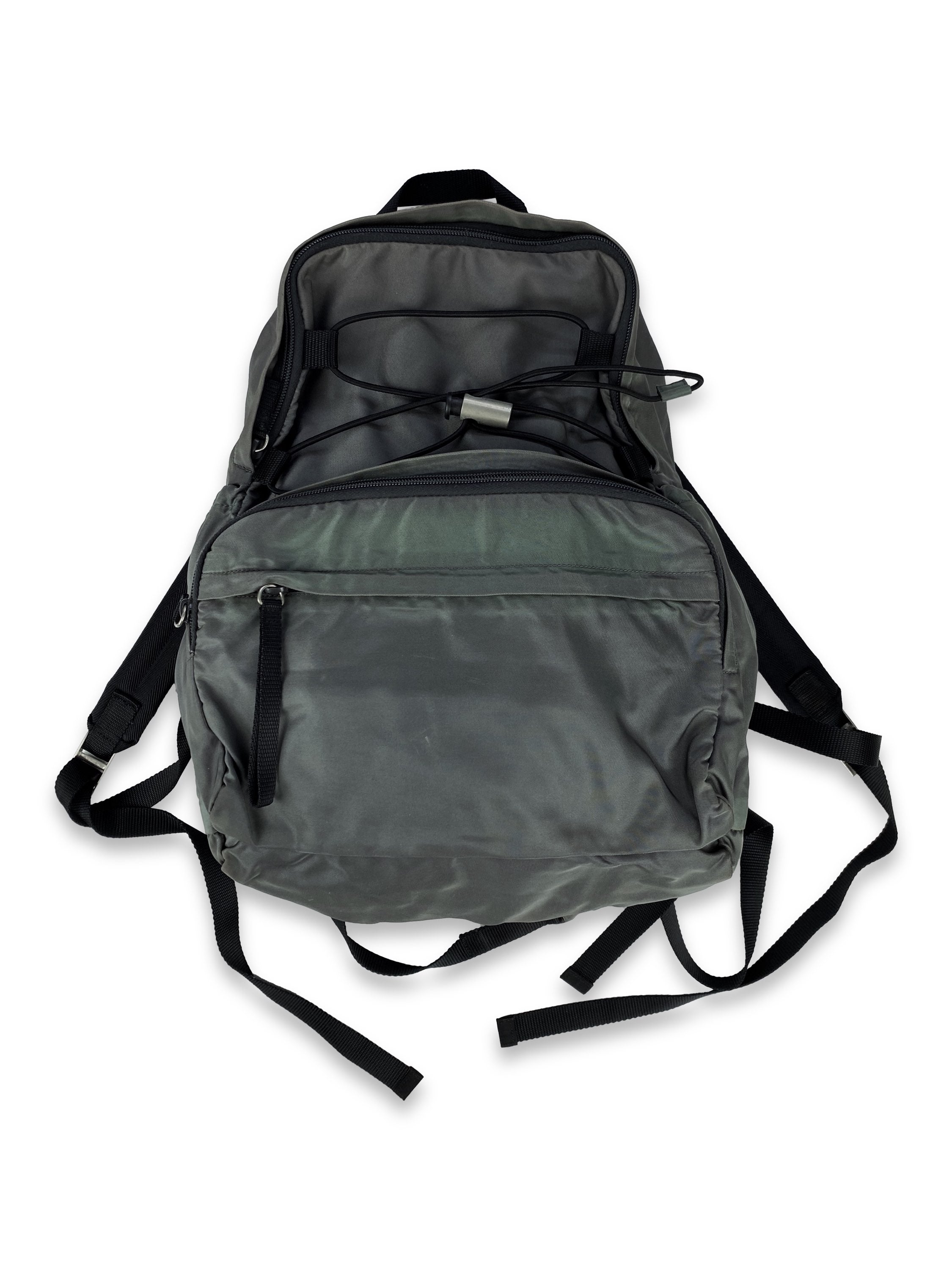00s Prada Bungee Cord Adjutable Nylon Multi-Strap Backpack