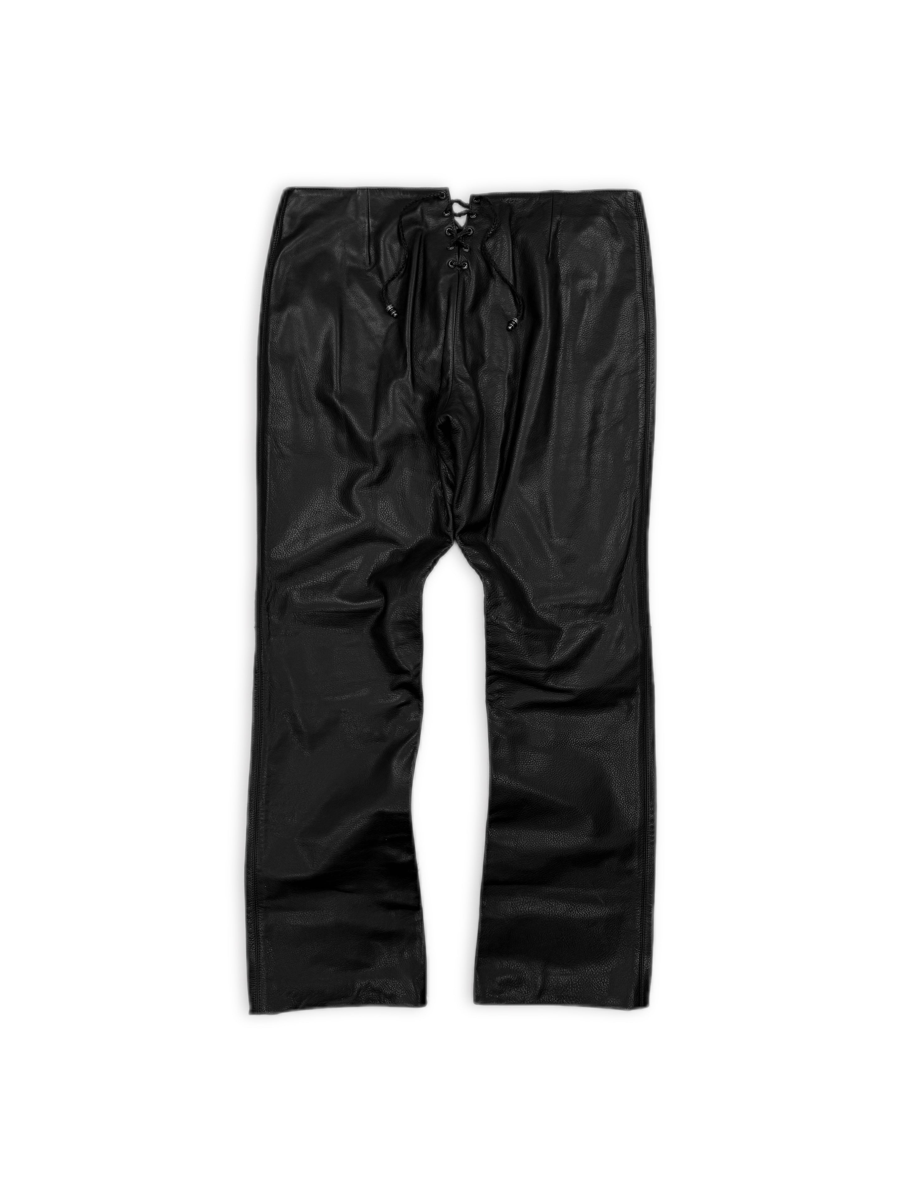 Chrome Hearts 1/1 Fleur Knee Leather Lace Corset Pants