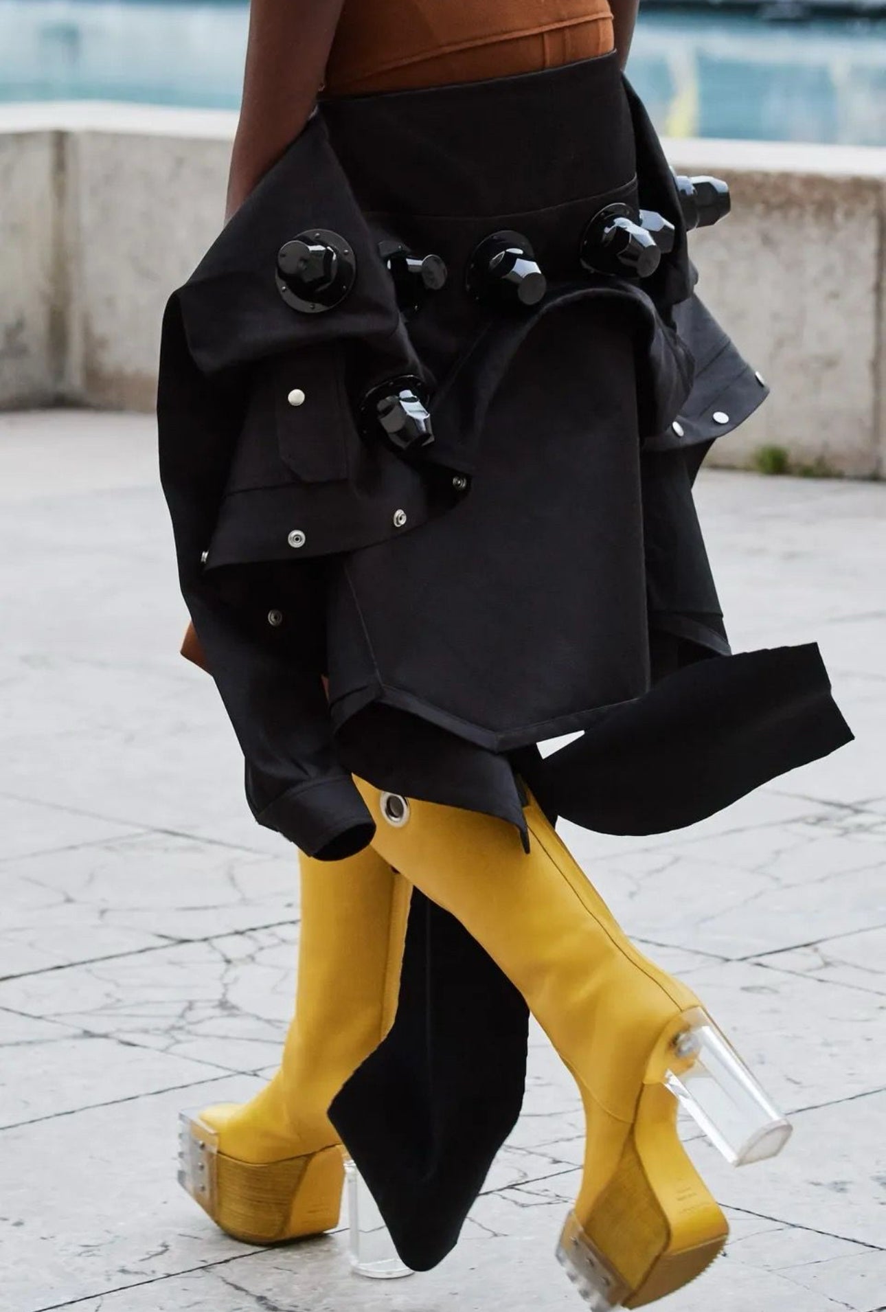SS20 Rick Owens UNRELEASED SAMPLE 1/4 ‘Banana’ Cowboy Kiss Heels
