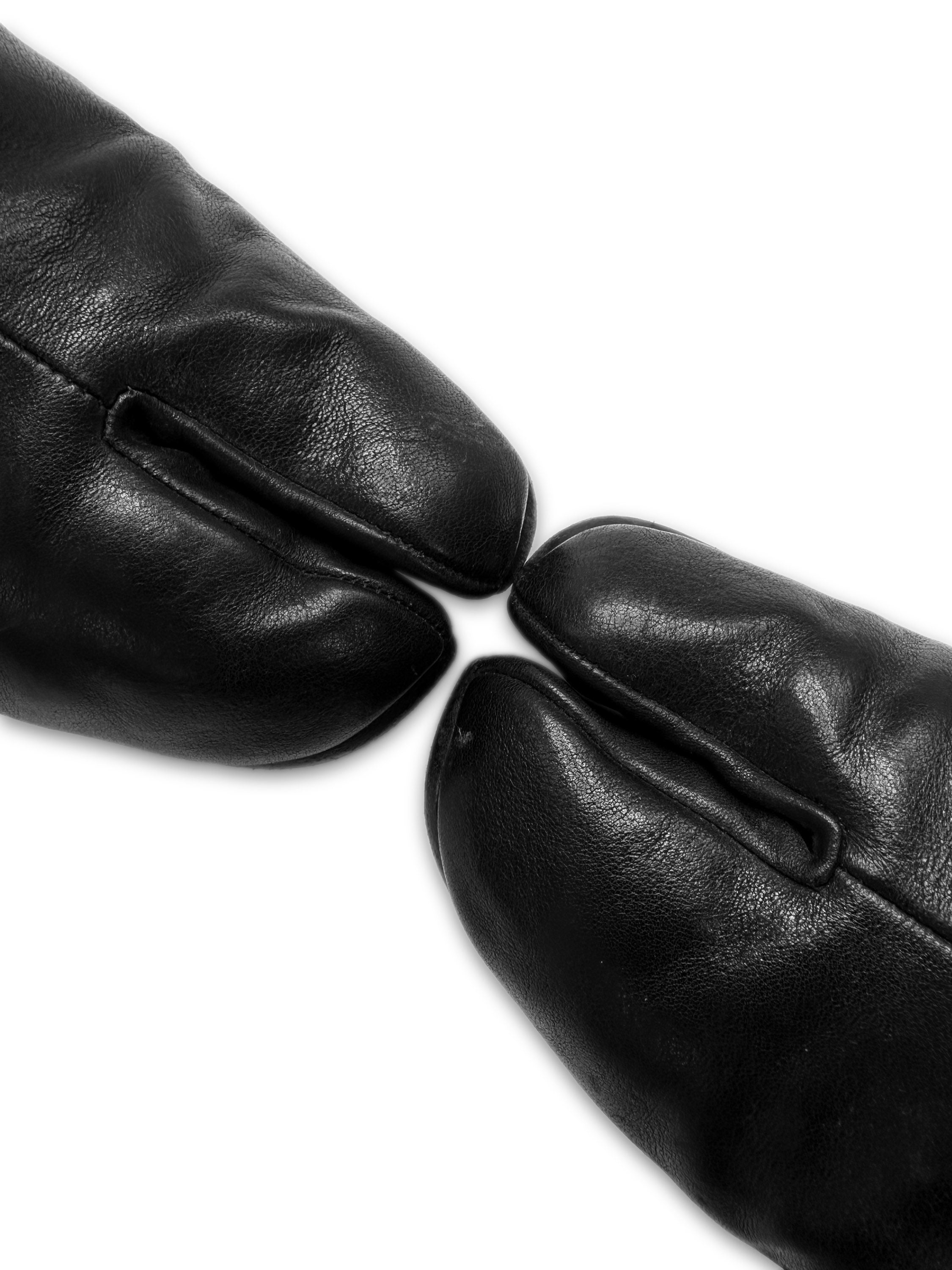 Maison Margiela ‘Tabi’ Black Leather Split Toe Boots