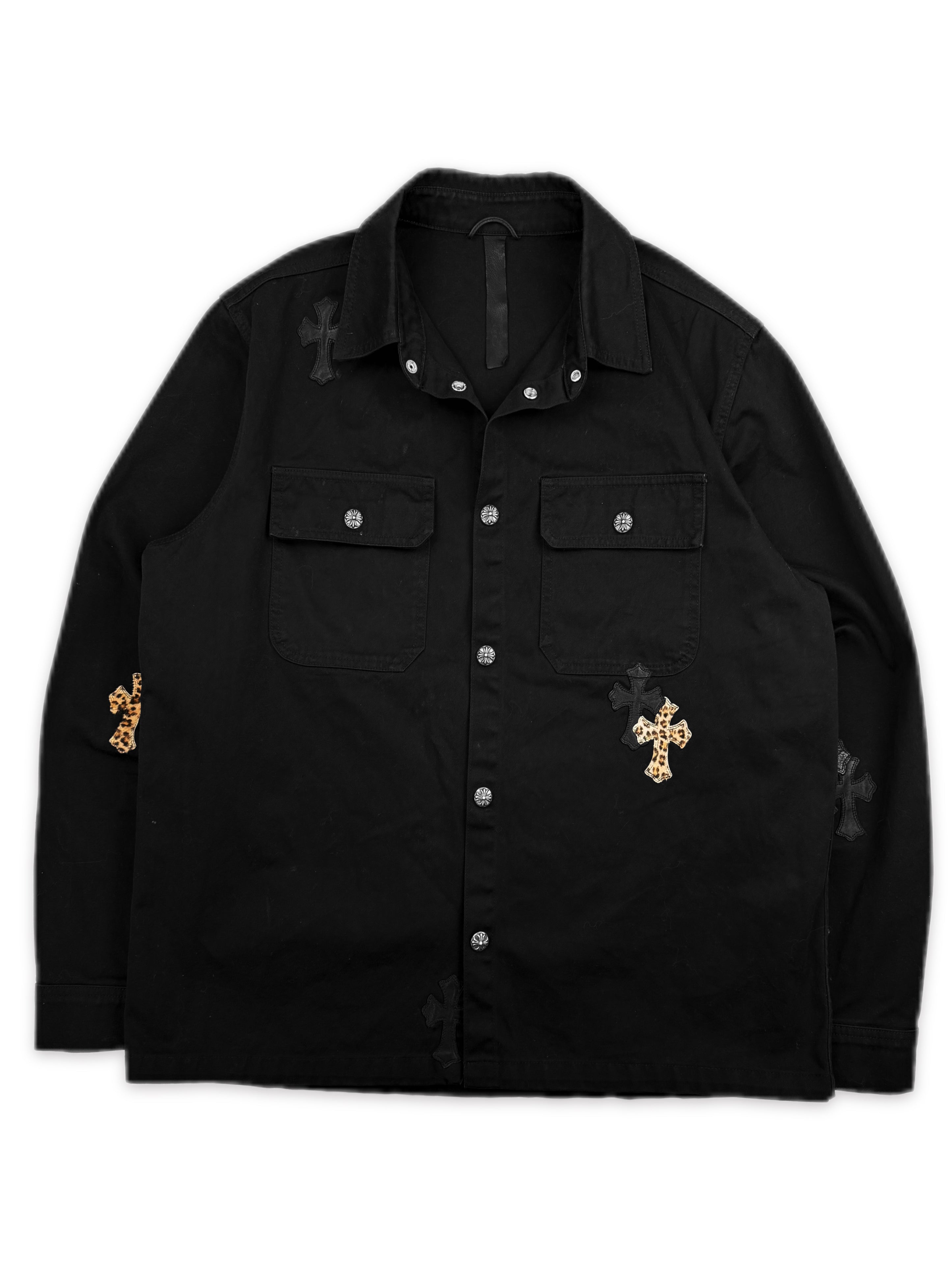 Chrome Hearts Work Dog Cheetah Cross Patch Canvas Jacket