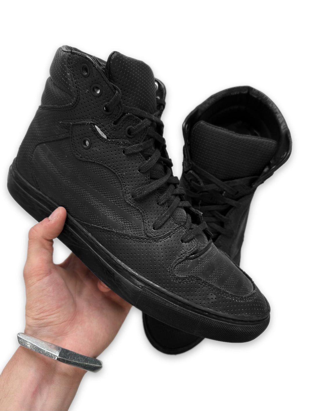 Balenciaga Perforated Leather Black High-top Sneakers
