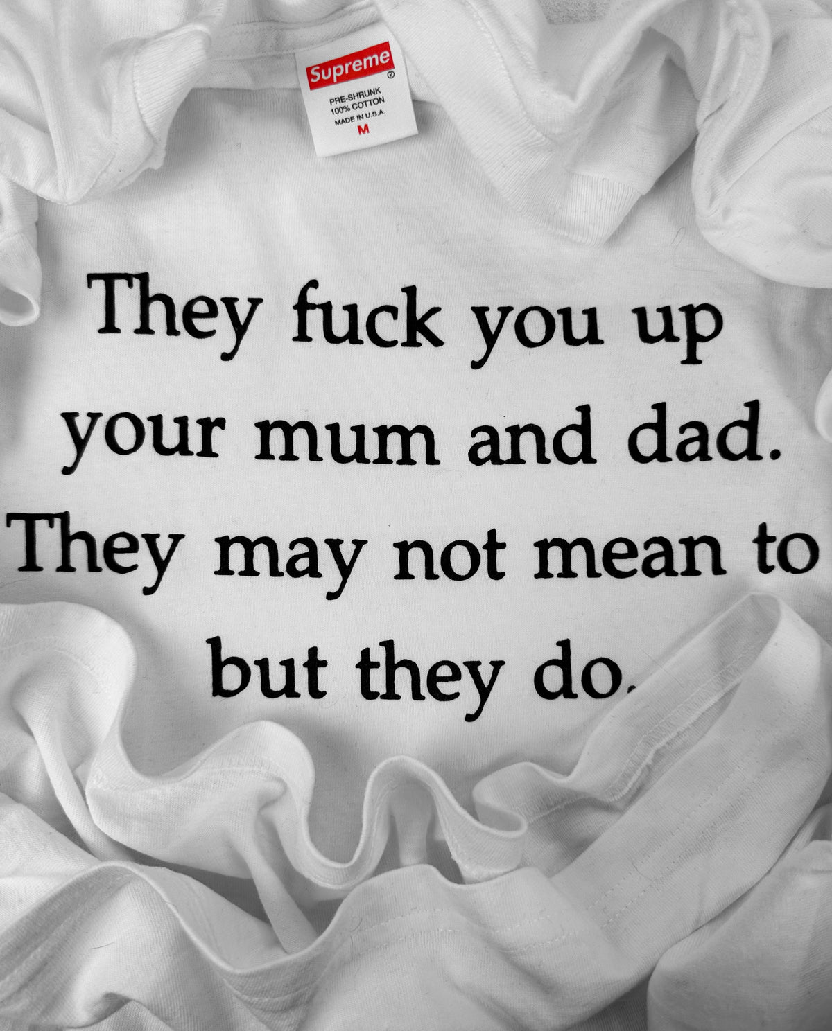 FW16 Supreme ‘They Fuck You Up’ Philip Larkin Slogan T-Shirt