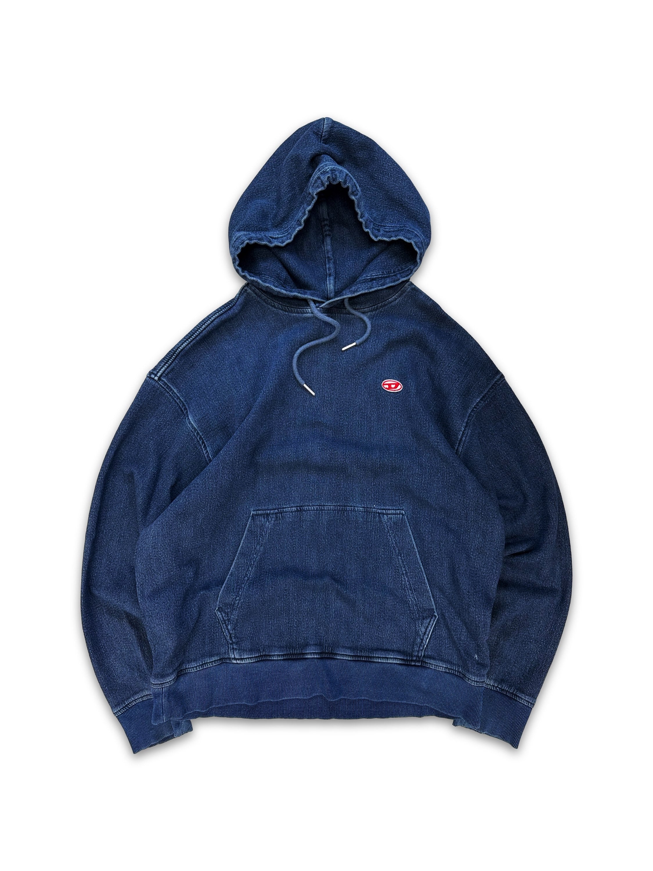 Diesel Blue Denim ‘D’ Patch Heavy Weight Hoodie