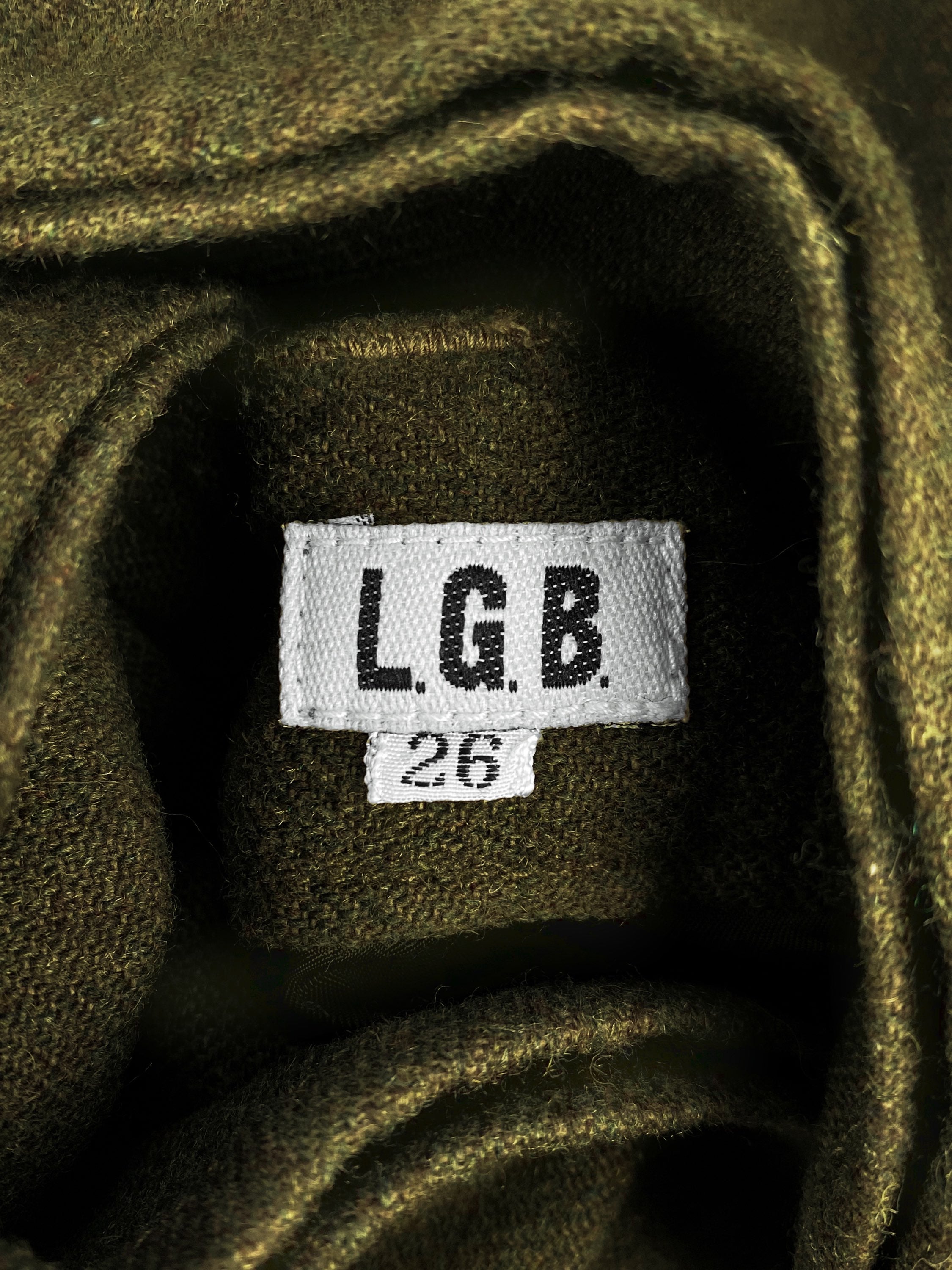 00s Le Grande Bleu (L.G.B) ‘Flared’ Cut Moss Green Trousers