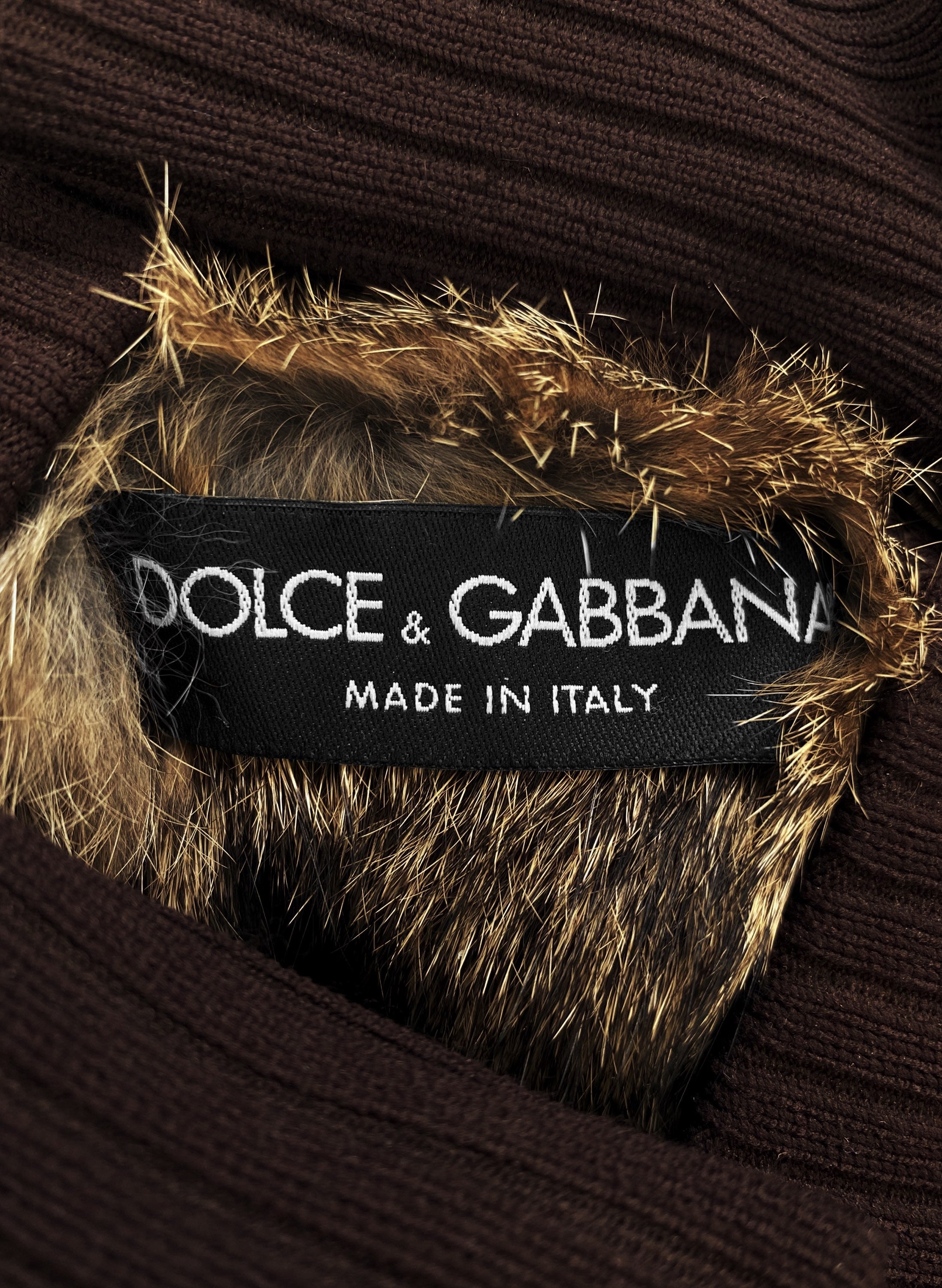 AW03 Dolce &amp; Gabbana 3D Cargo Pocket Rabbit Fur Hunting Jacket