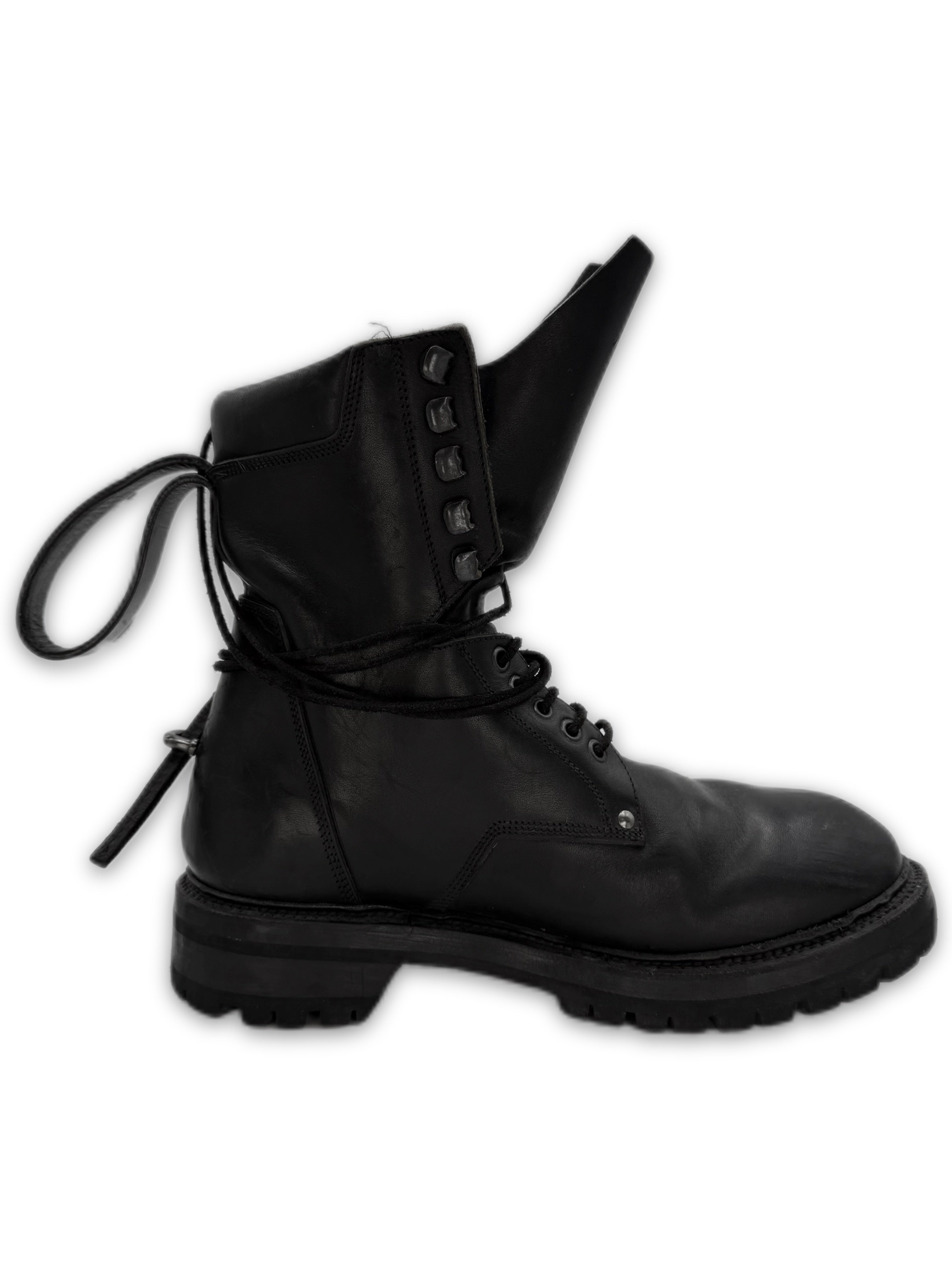 SS17 Rick Owens Cyclops Army Goodyear Black Combat Boots