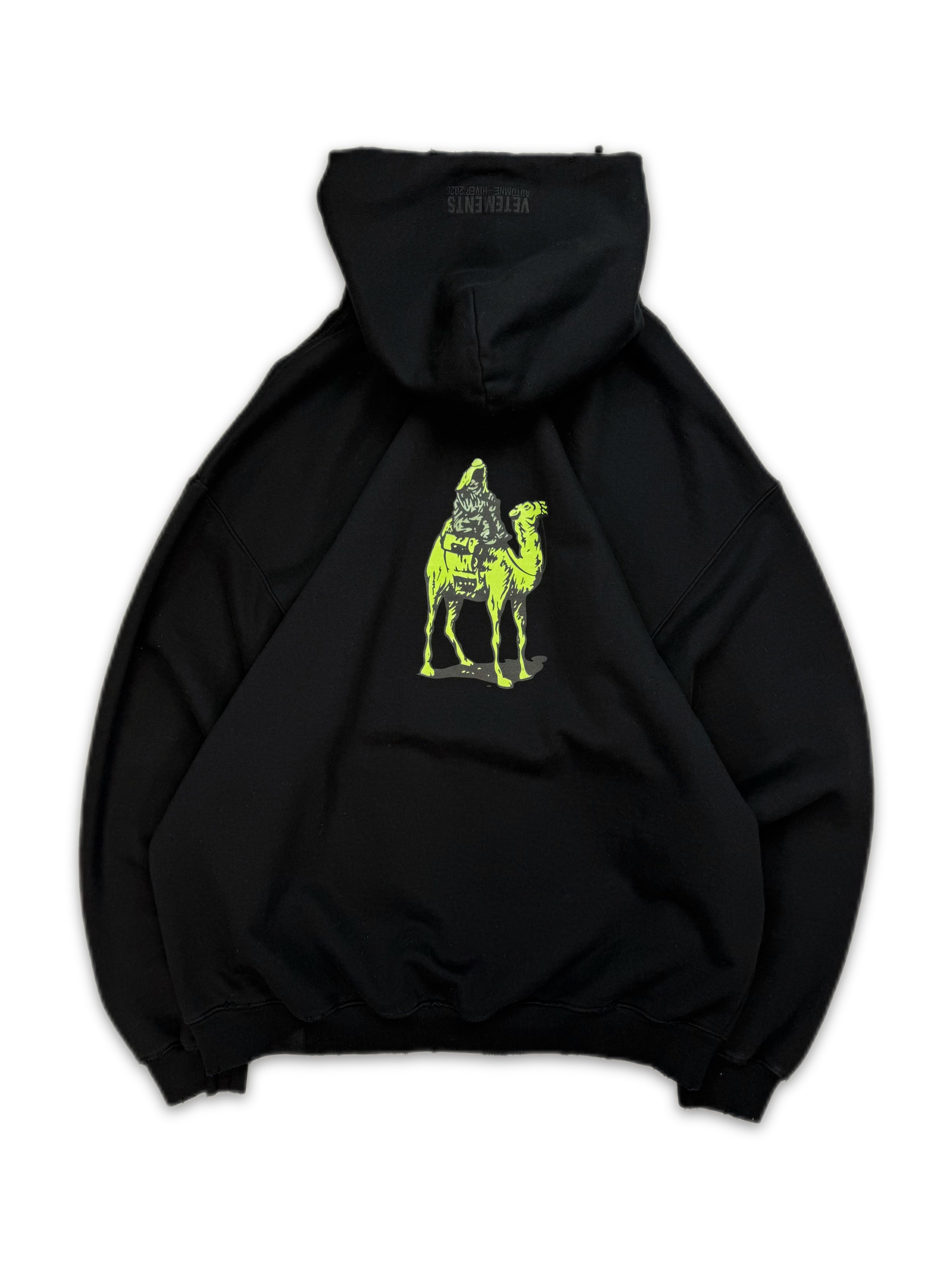 AW20 Vetements ‘Silk Road’ Embroidered Black Oversized Hoodie