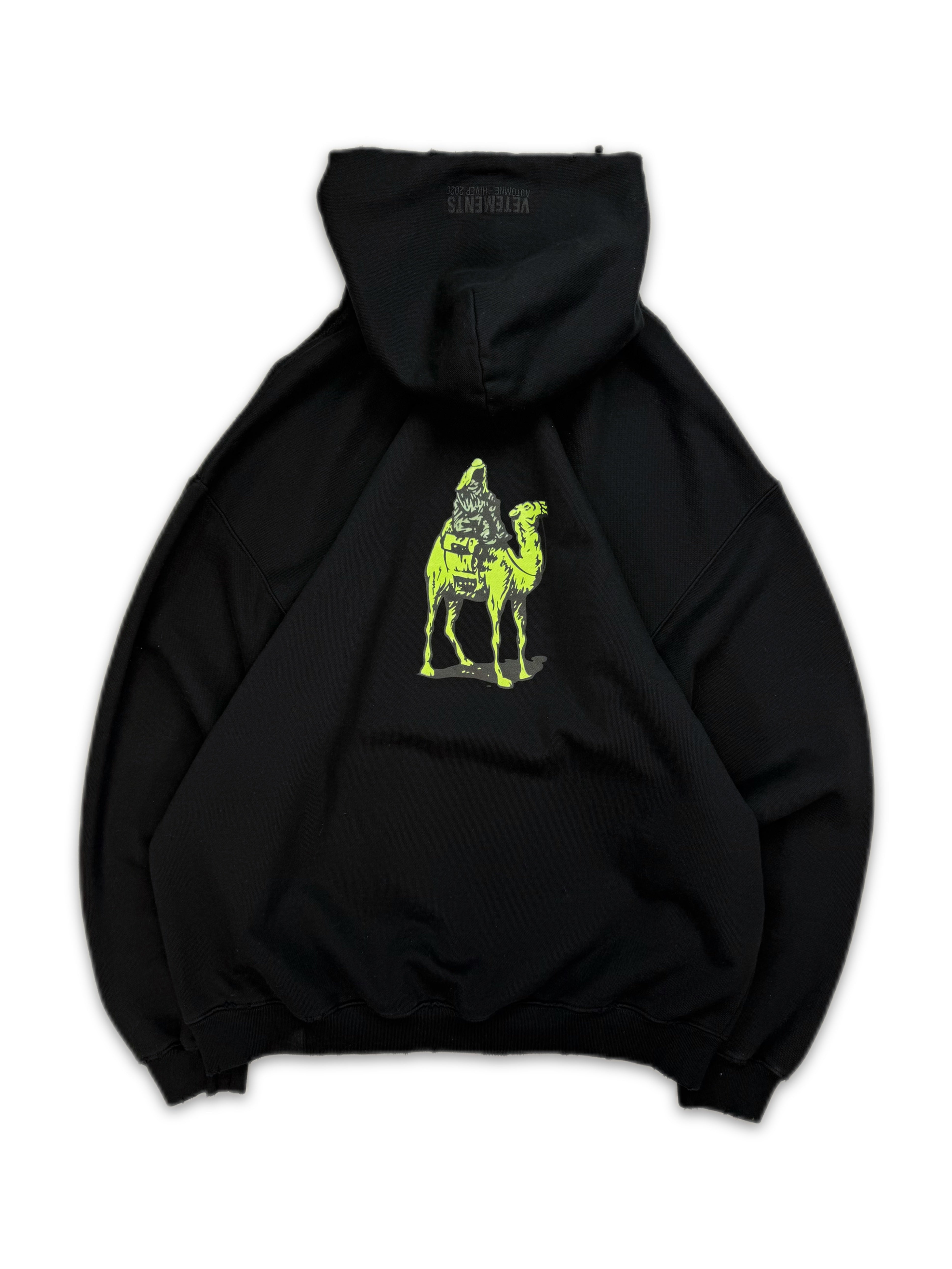 AW20 Vetements ‘Silk Road’ Embroidered Black Oversized Hoodie