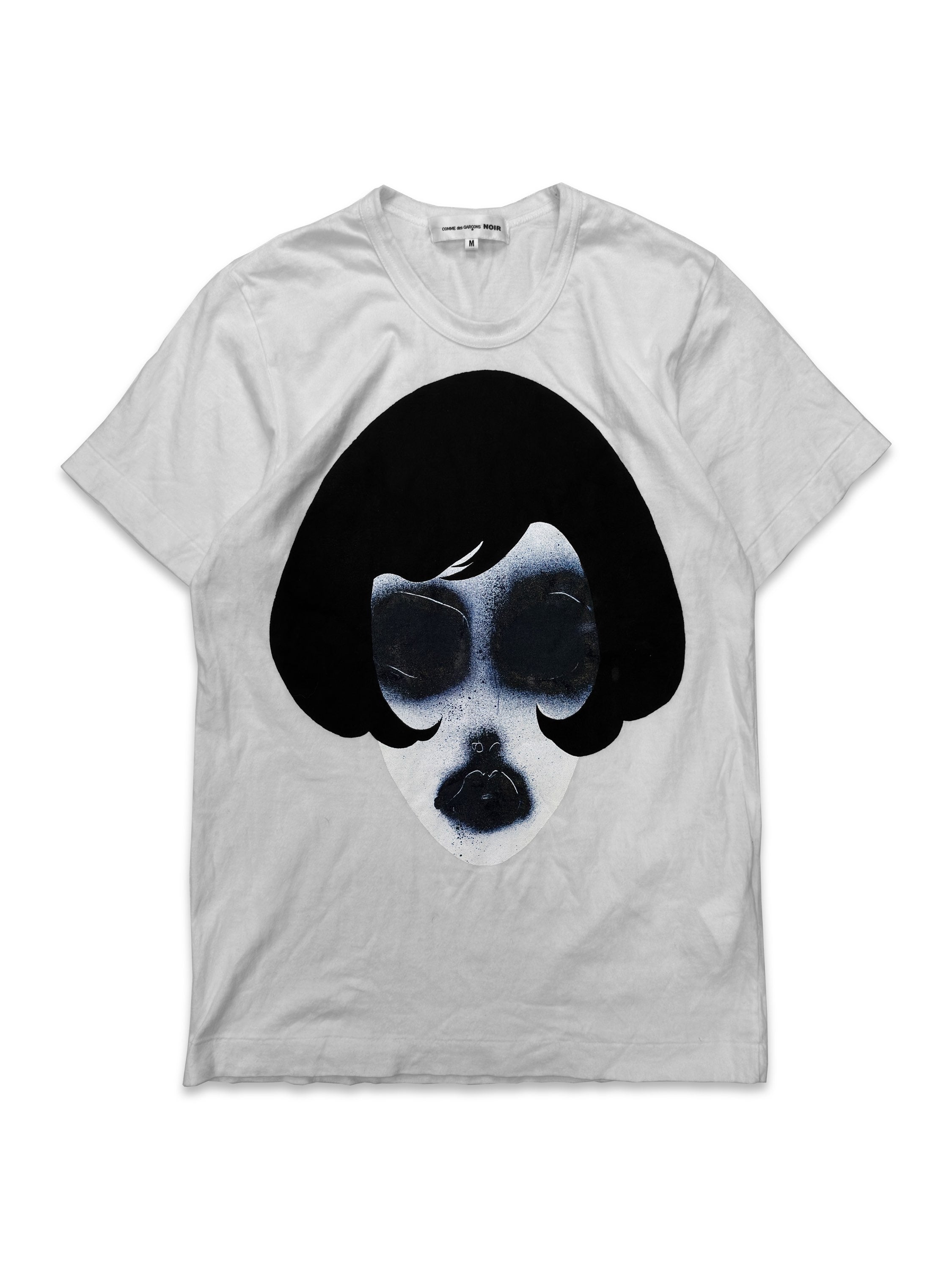 00s Comme des Garçons ‘Face’ Motif Negative Graphic T-Shirt