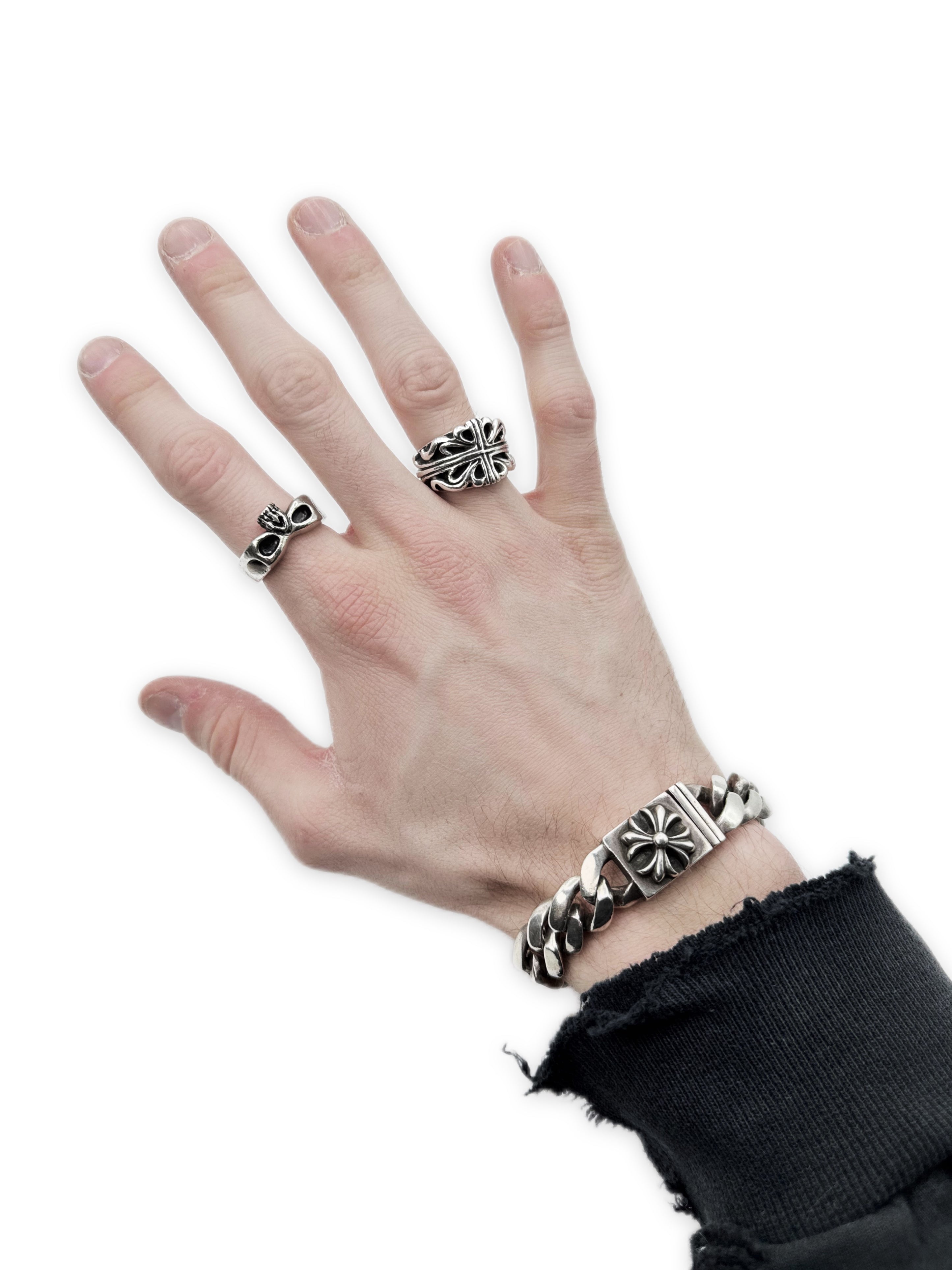 Chrome Hearts Plus Box ID Cuban Link .925 Silver Bracelet
