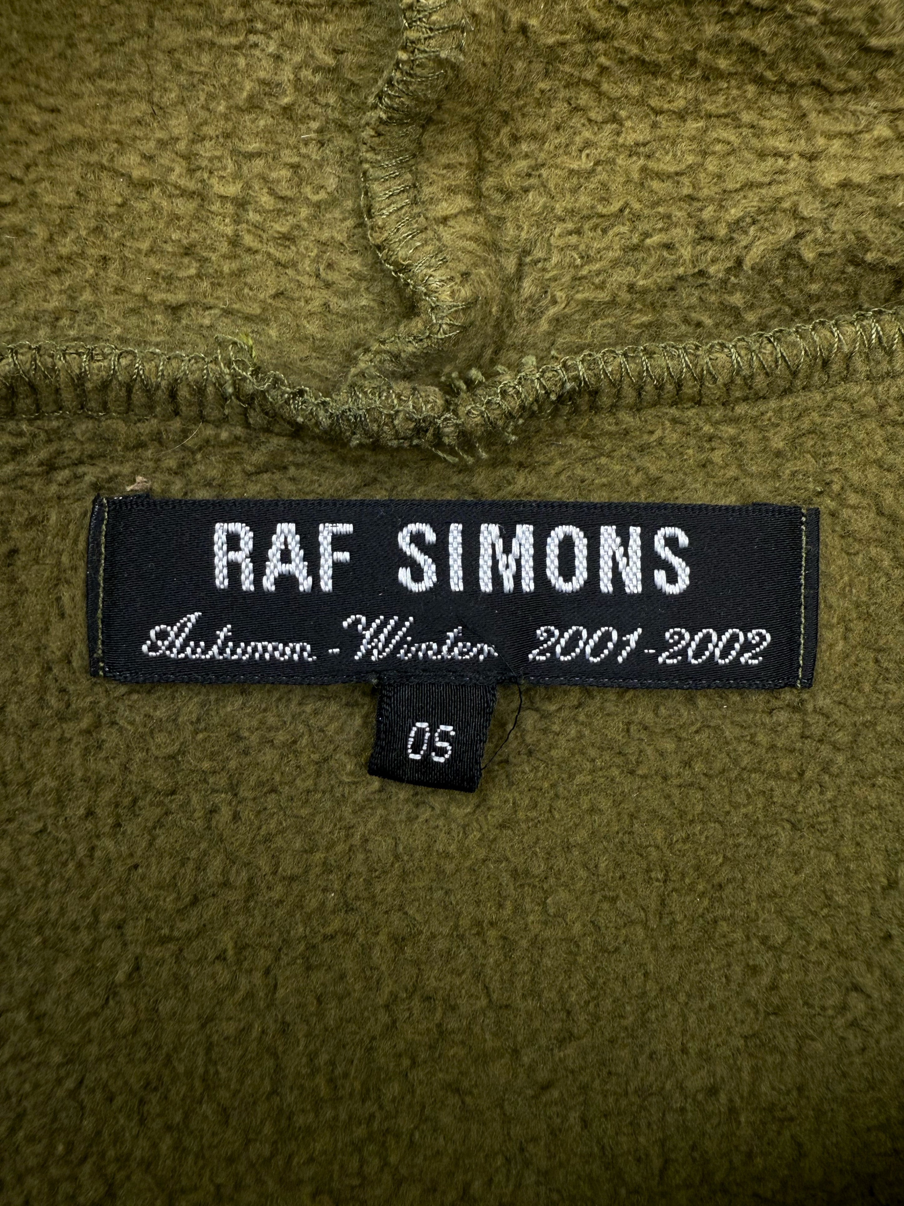 AW01 Raf Simons Riot Riot Riot ‘New York’ Olive OS Hoodie
