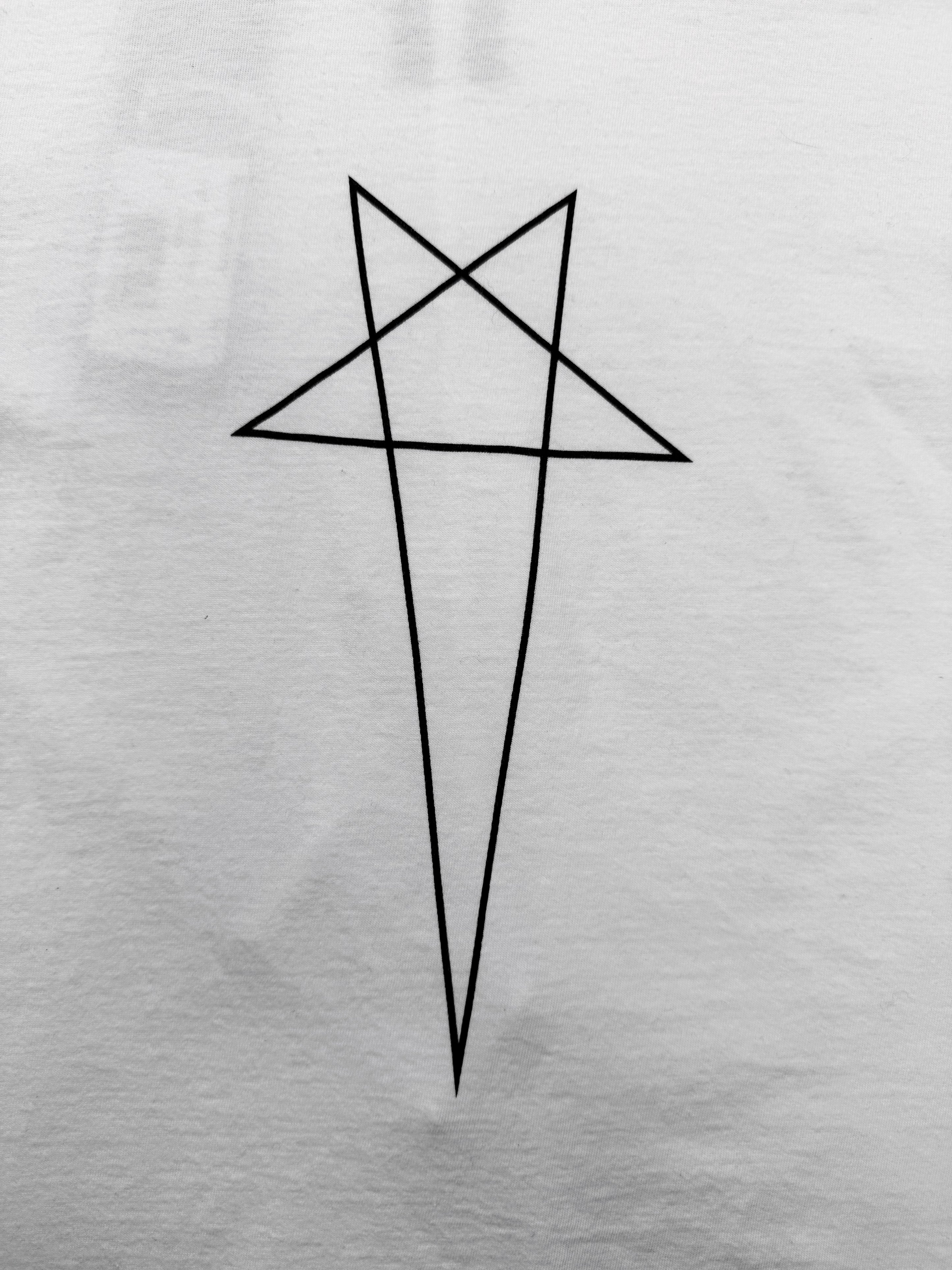Rick Owens ‘Pentagram’ Graphic White Light Weight T-Shirt