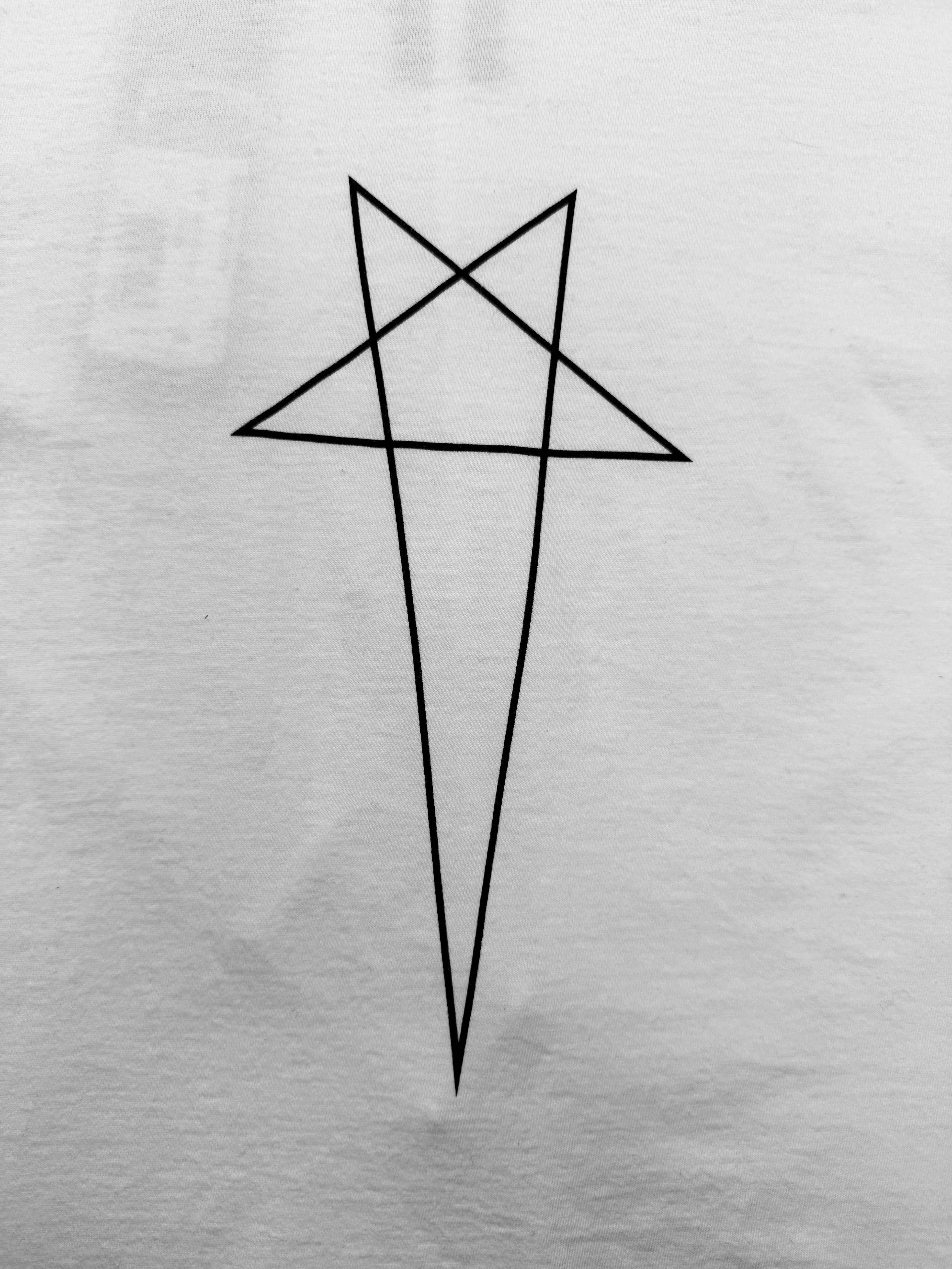 Rick Owens ‘Pentagram’ Graphic White Light Weight T-Shirt