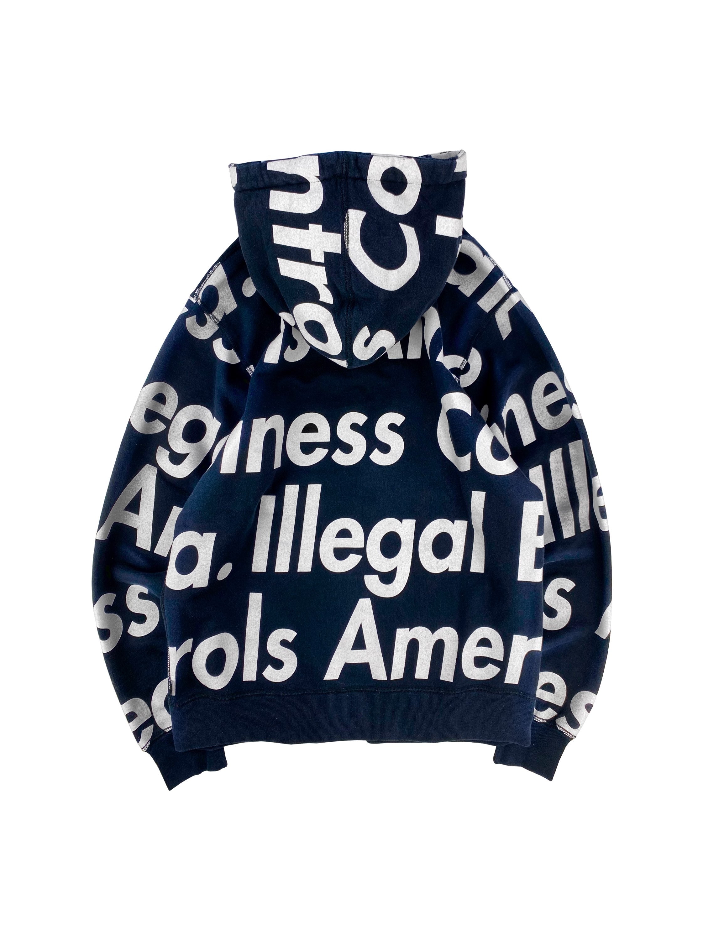 SS07 Supreme ‘Illegal Business Controls America’ Zip-up Hoodie