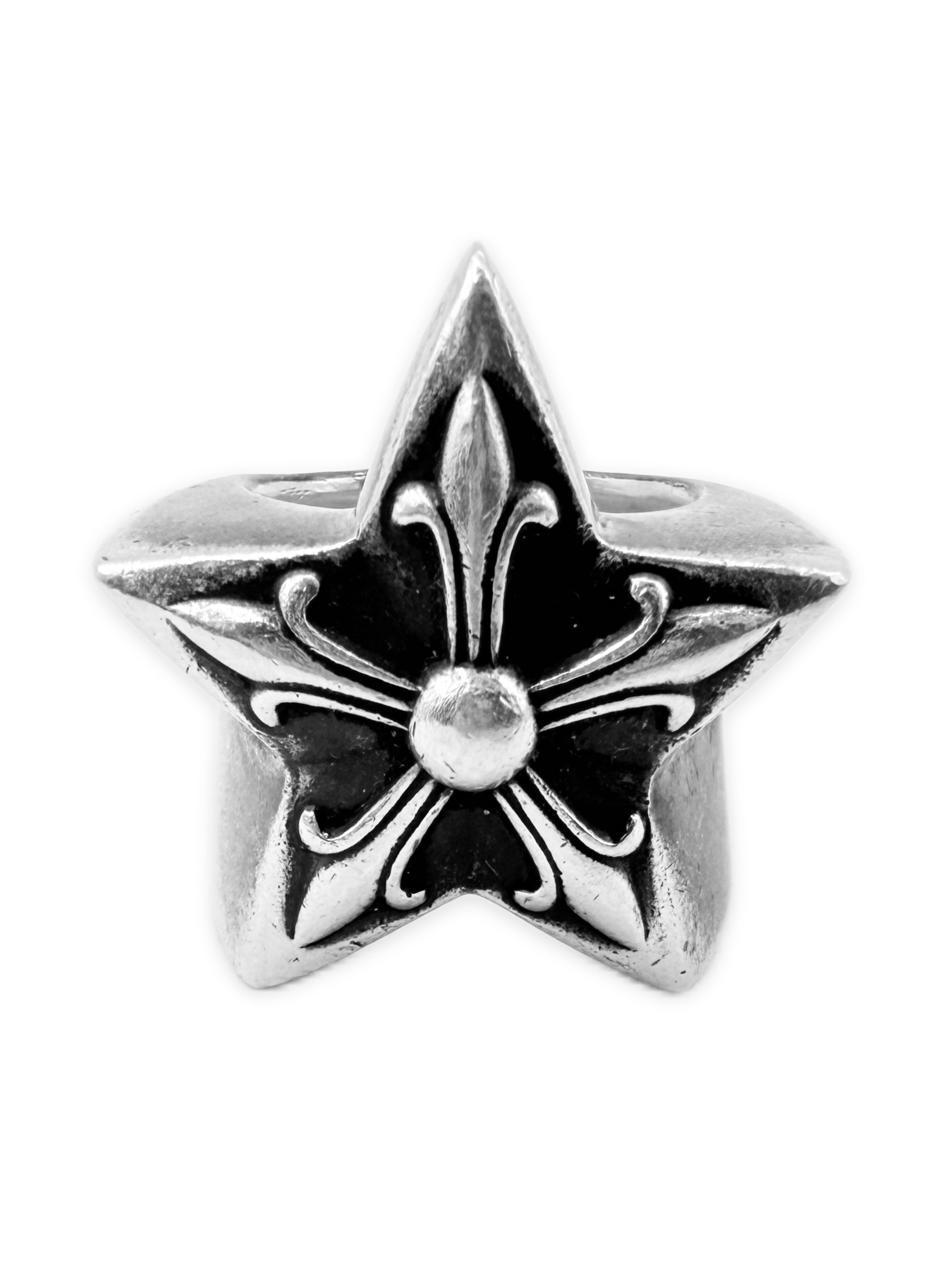Chrome Hearts ‘5 Point Star’ .925 Silver XL Etched Ring