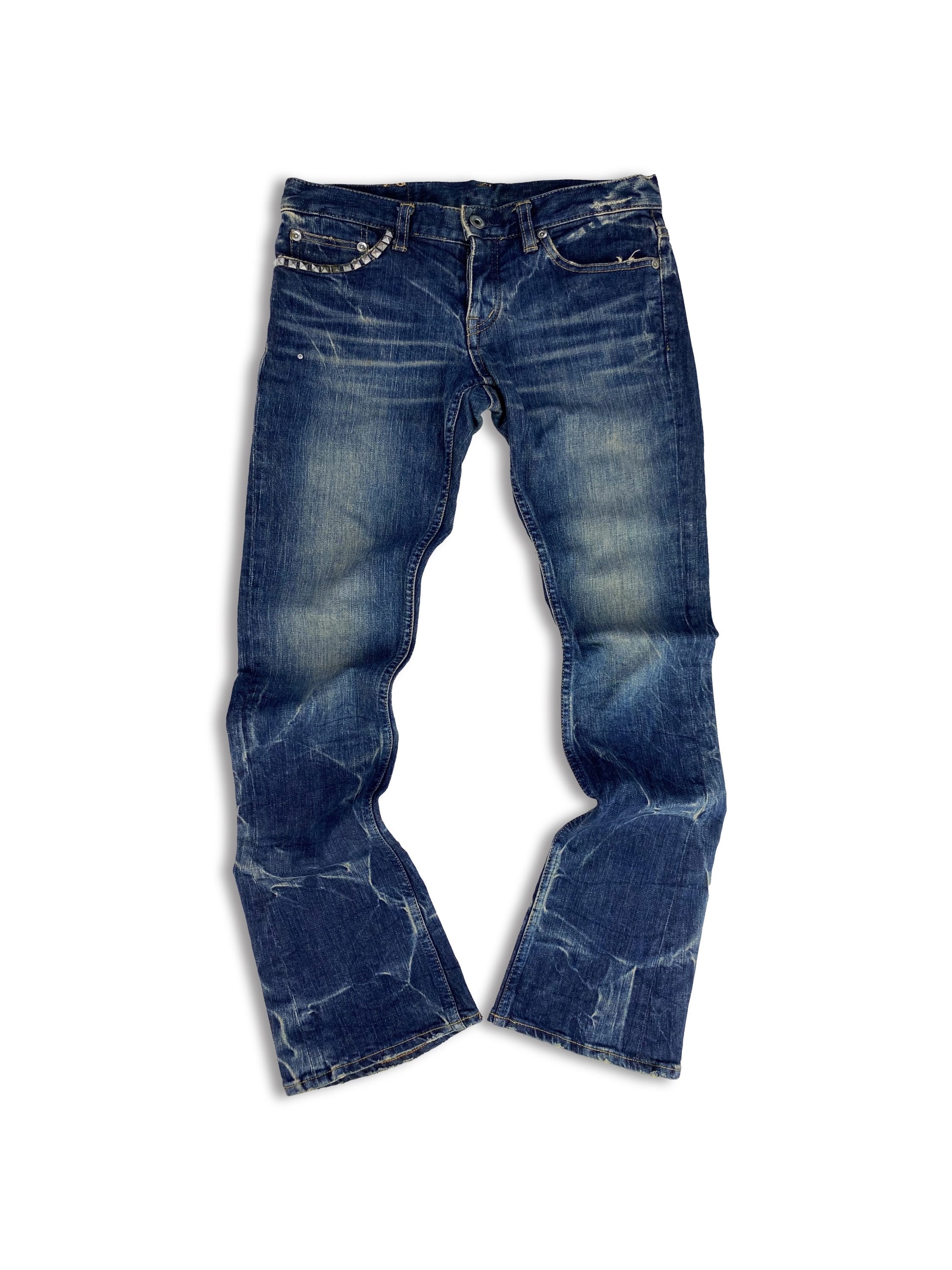 00s Hysteric Glamour Indigo Wash Studded Whisker Denim