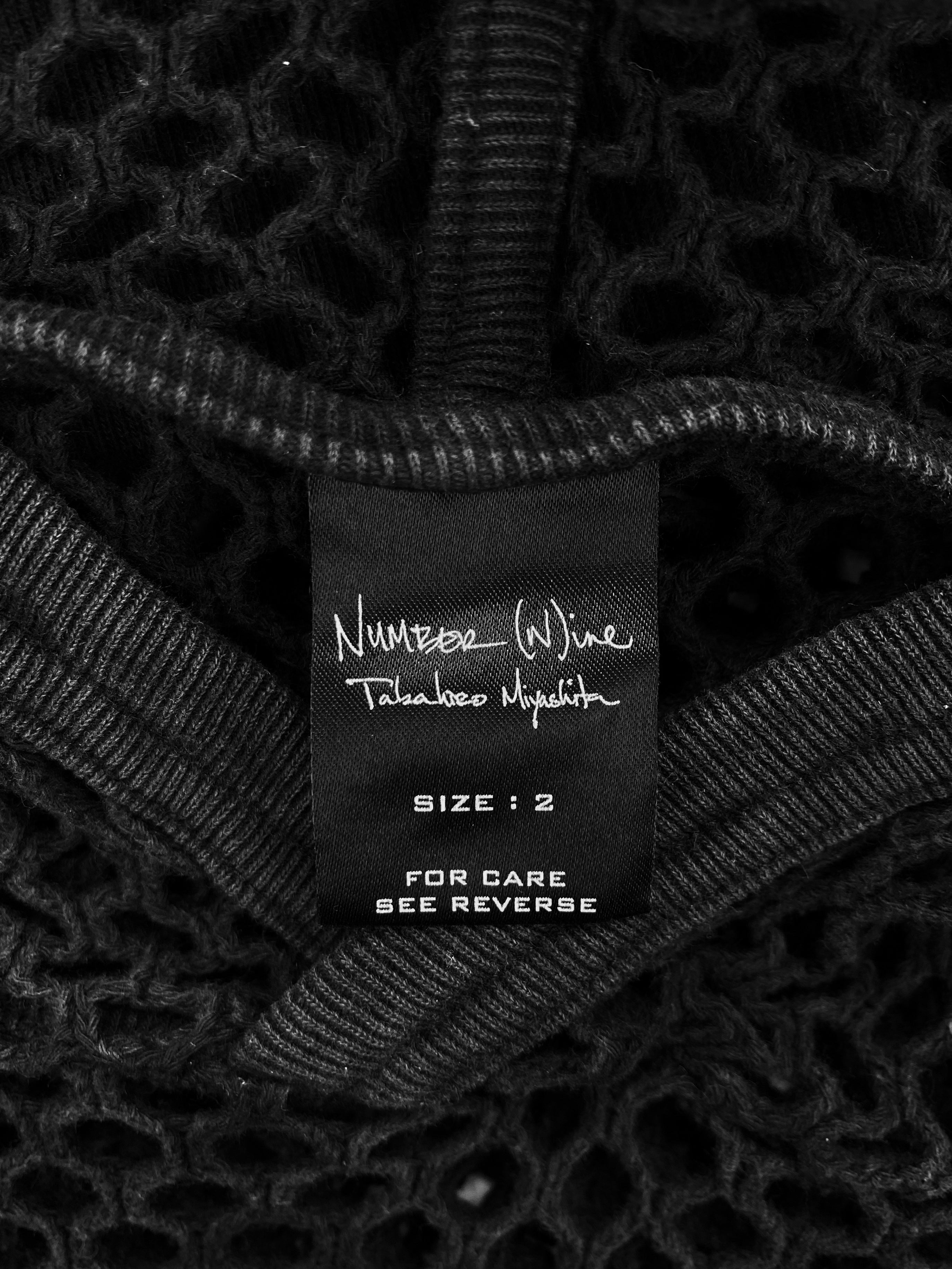SS04 Number (N)ine “Dream Baby Dream” Fishnet Mesh Hoodie