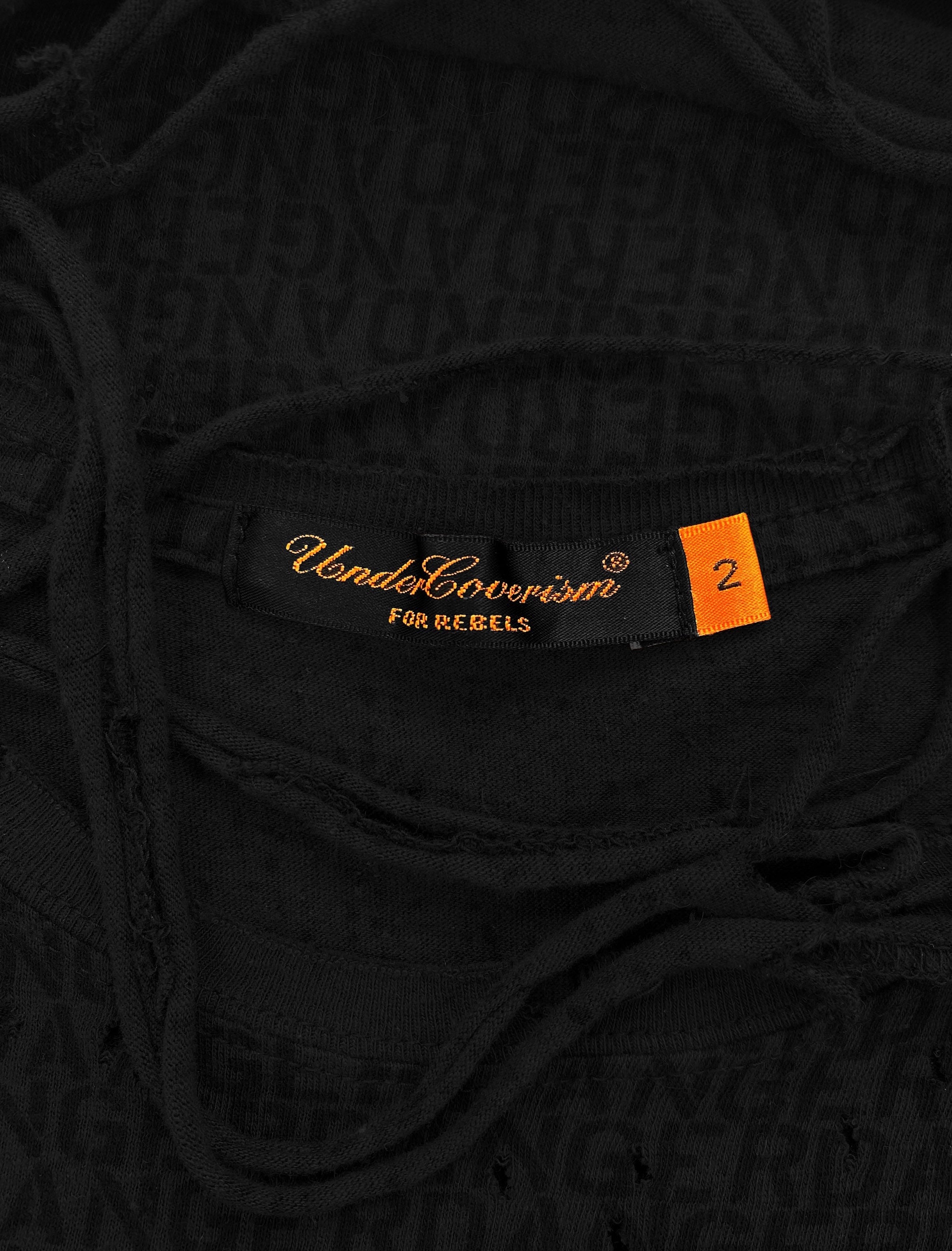 AW05 Undercover “Danger” Thrashed Full Print Script Tank Top