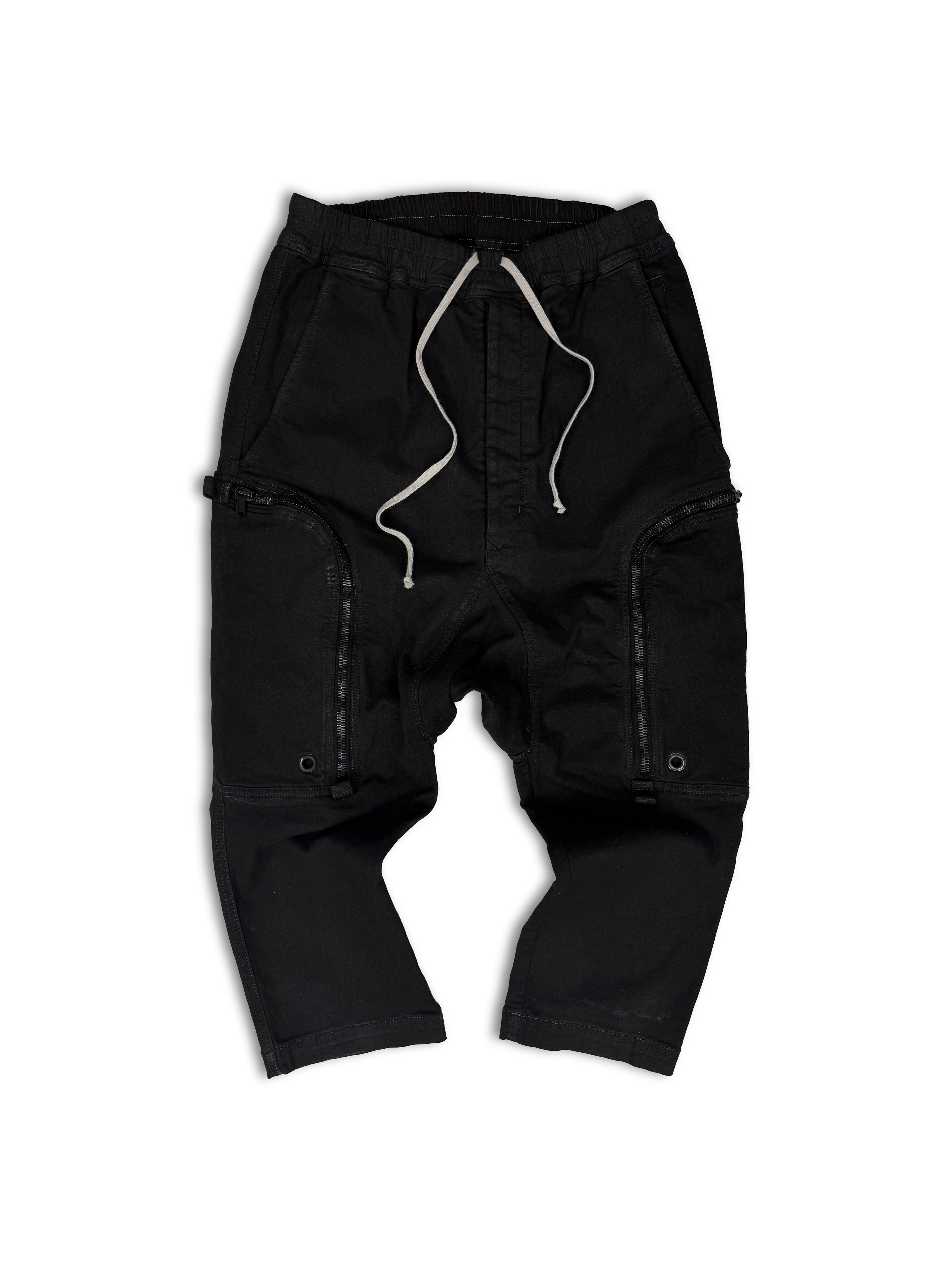 Rick Owens ‘Bauhaus’ Pocket Black 3/4 Length Cropped Pants