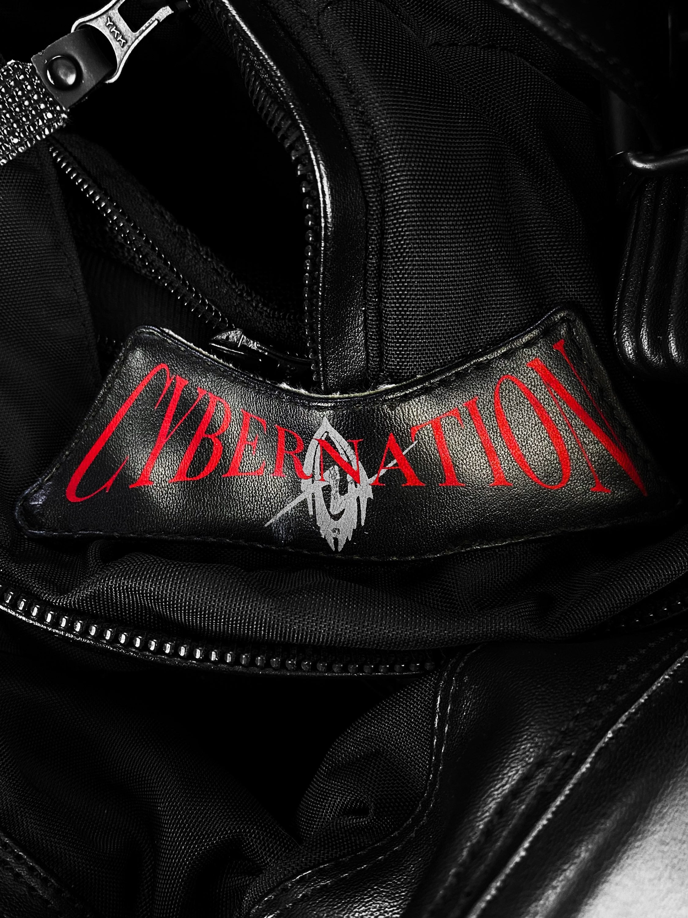 90s Kadoya ‘Cybernation’ Geometric PVC Leather Biker Jacket
