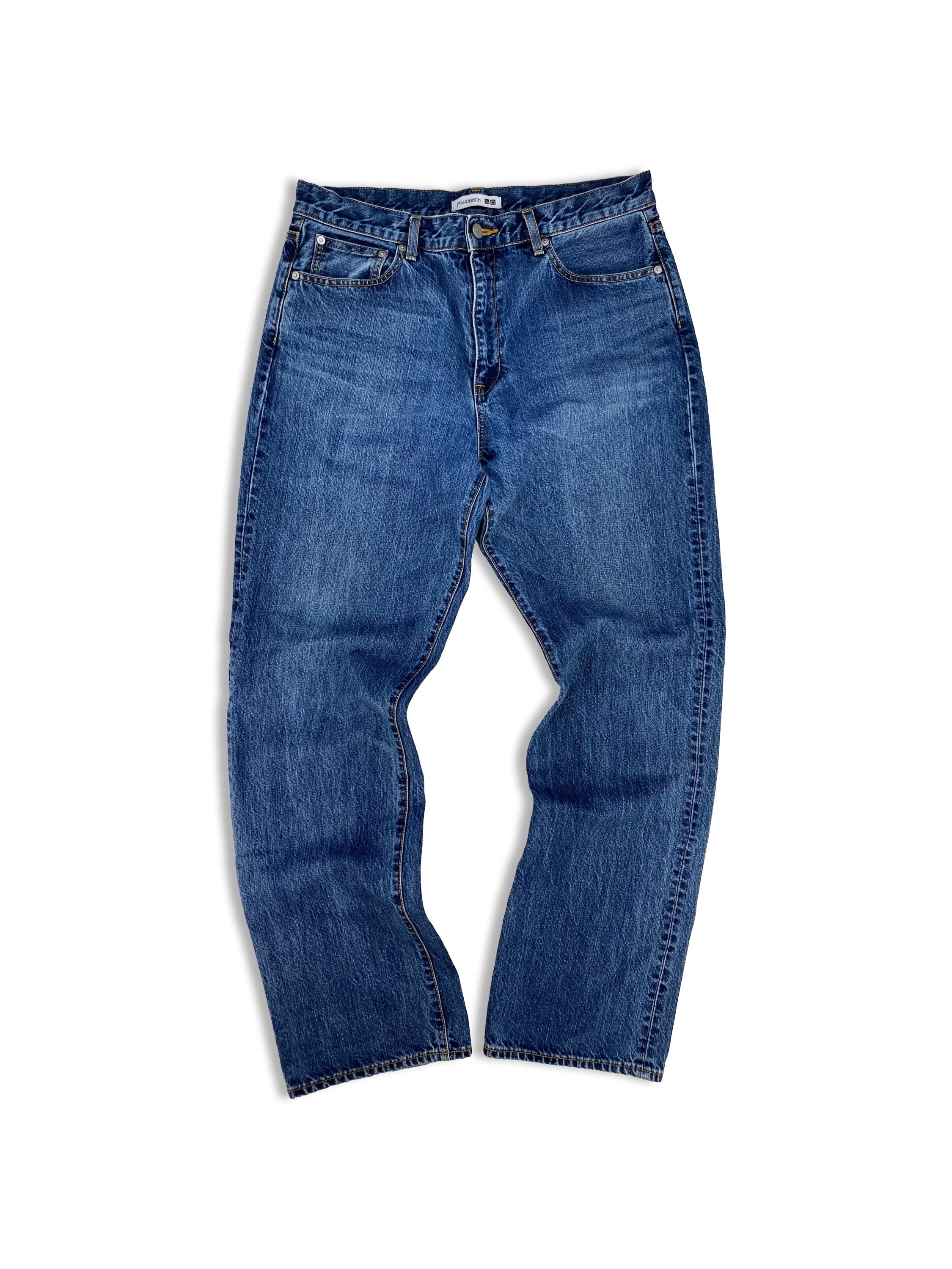 J.W. Anderson x Uniqlo Embroidered Dark Wash Indigo Denim