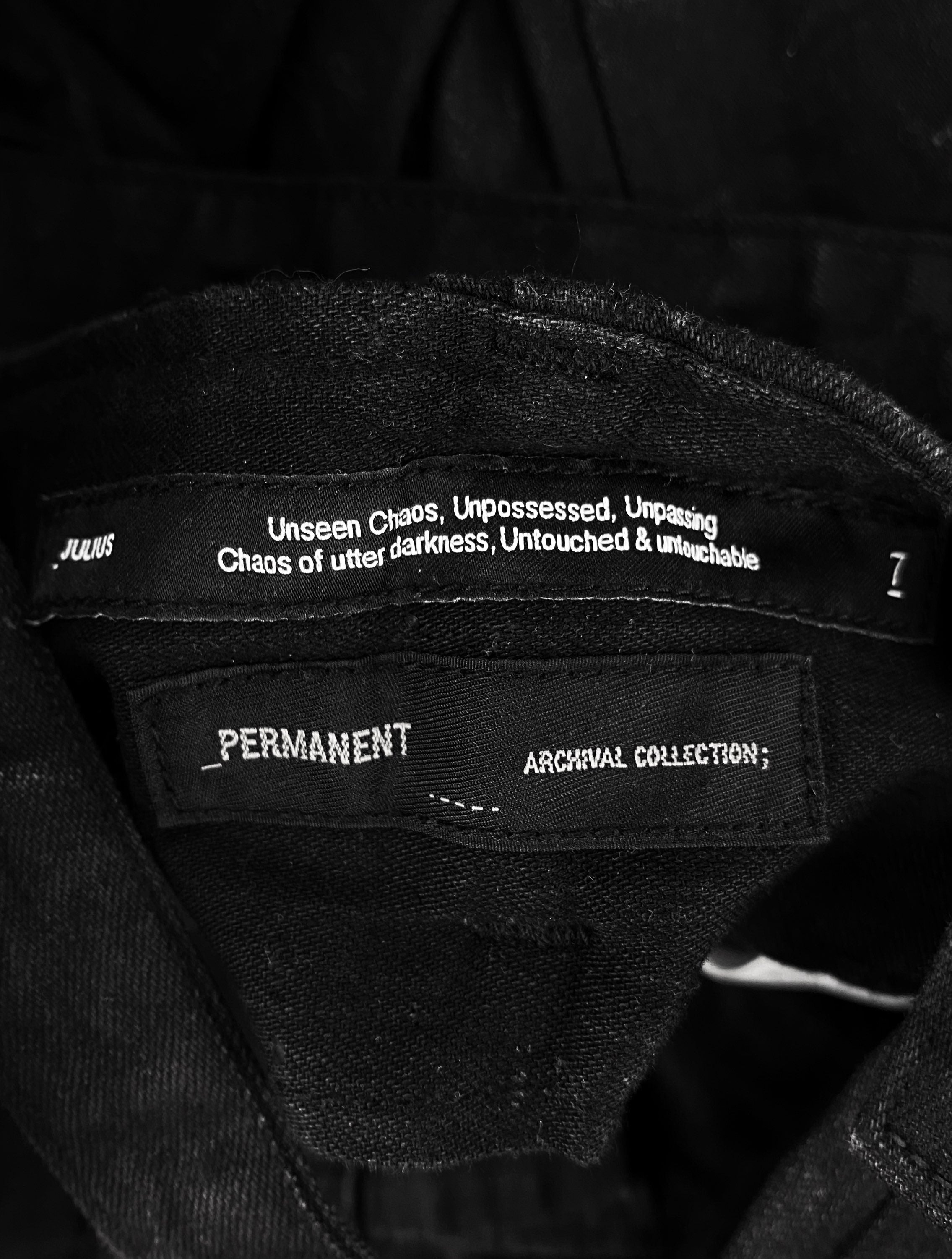 SS22 Julius_7 ‘Gas Mask’ Waxed Bondage 3D Cargo Pants