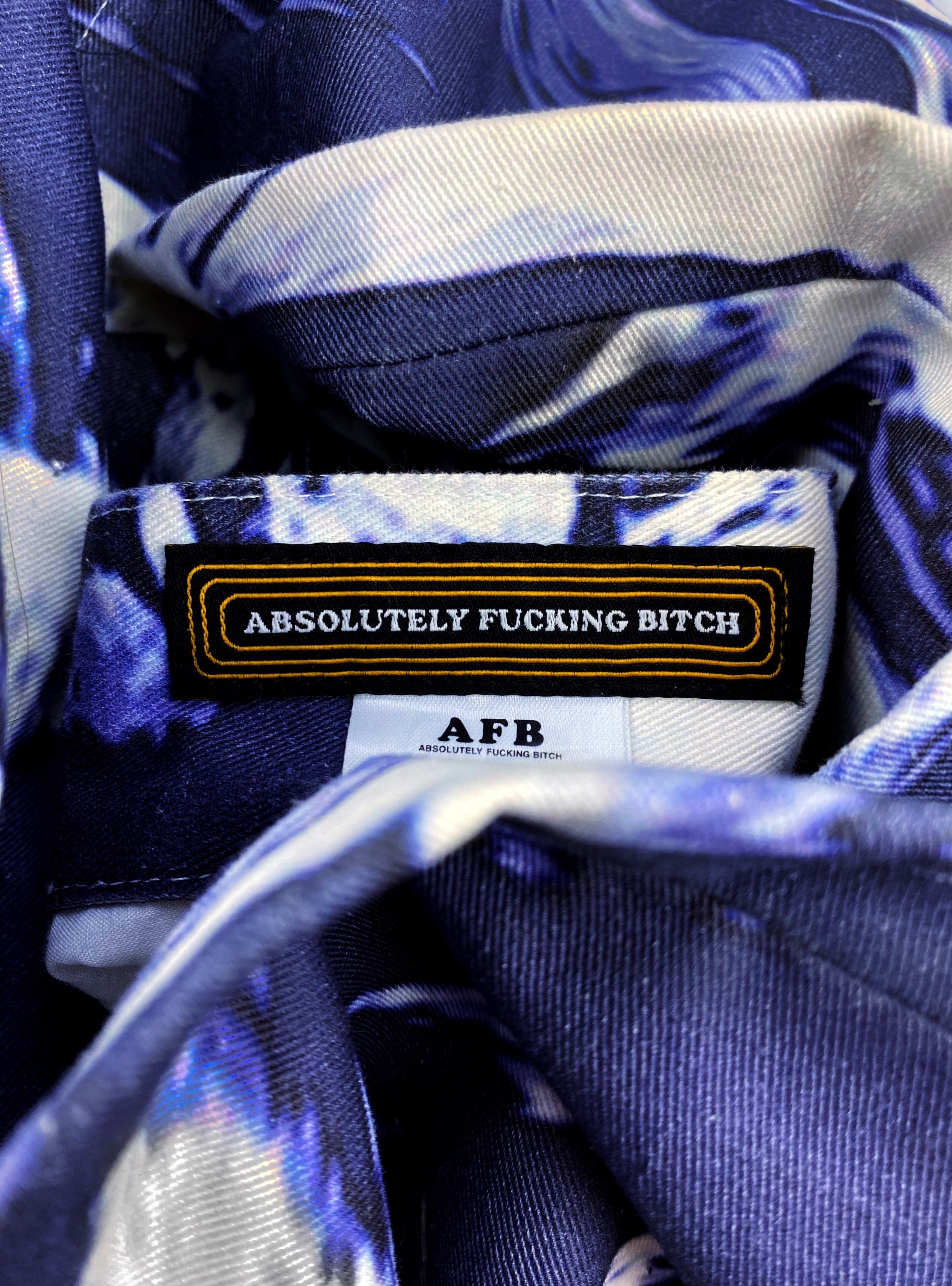 AW20 Absolutely Fucking Bitch ‘1969 Boa’ Full Print Violet Pants