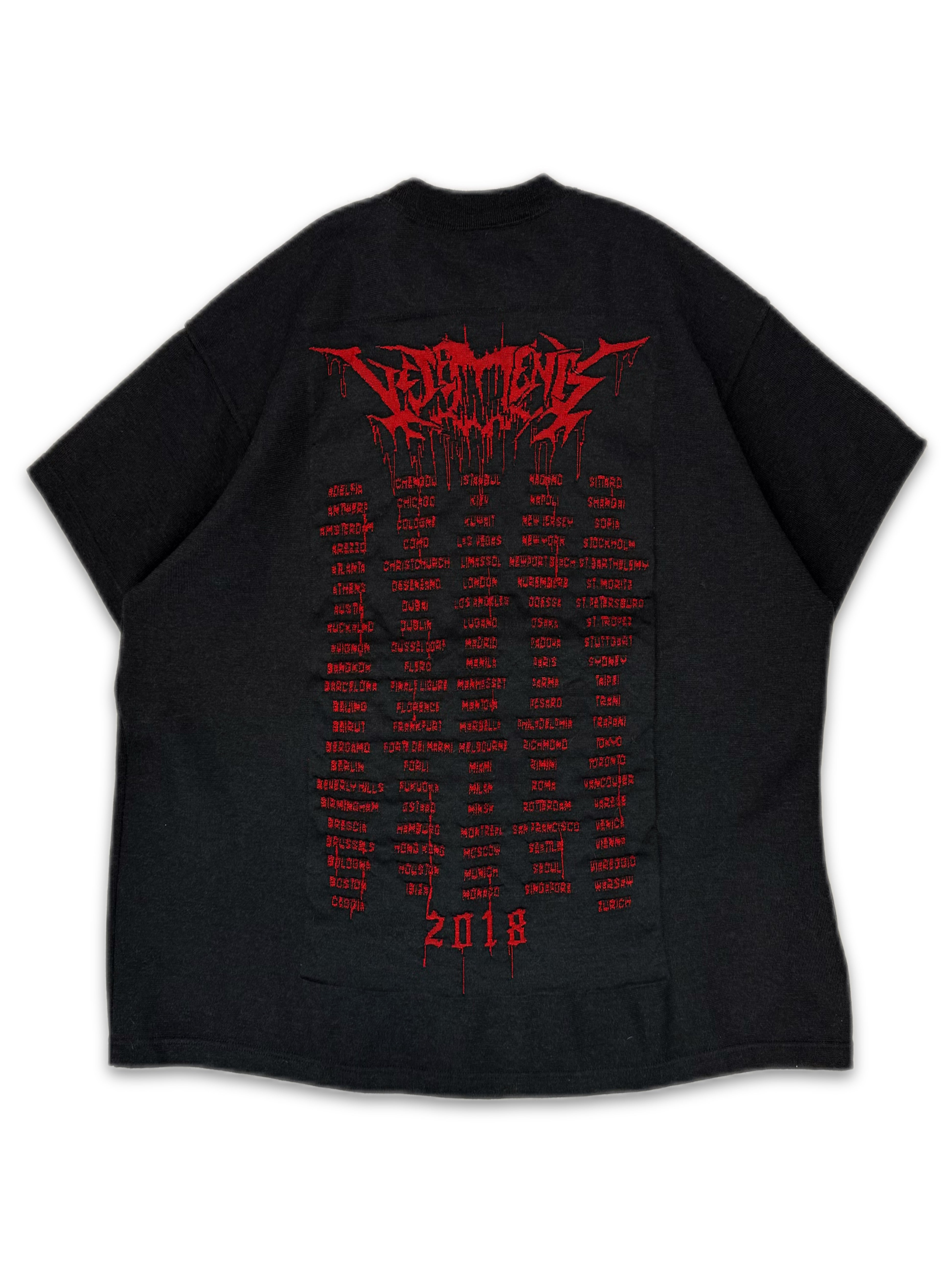 AW18 Vetements ‘Metal Tour’ Oversized Knitted T-Shirt