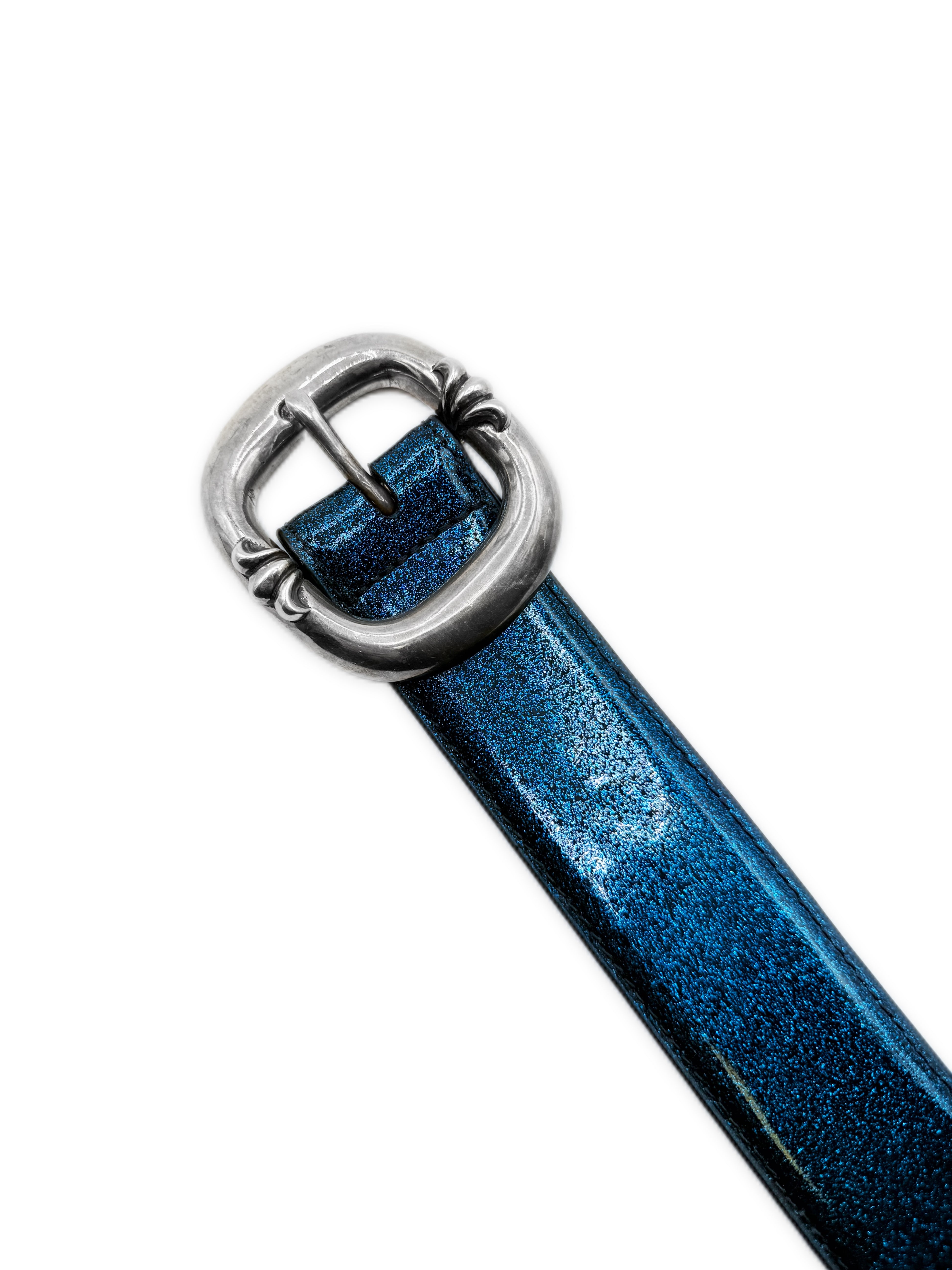Chrome Hearts Galaxy Gunslinger St Barths Exclusive Blue Leather Belt