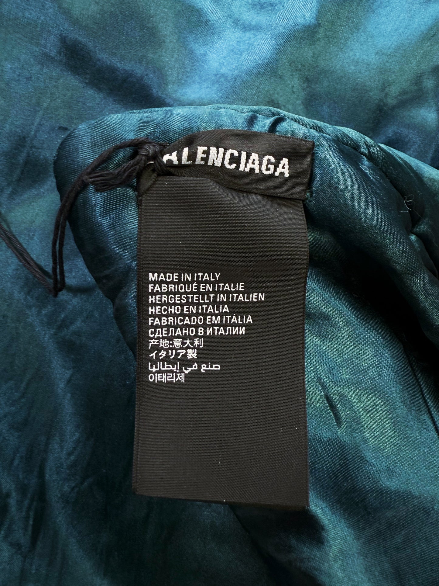 Balenciaga XXL Teal Puffer Scarf / Shall